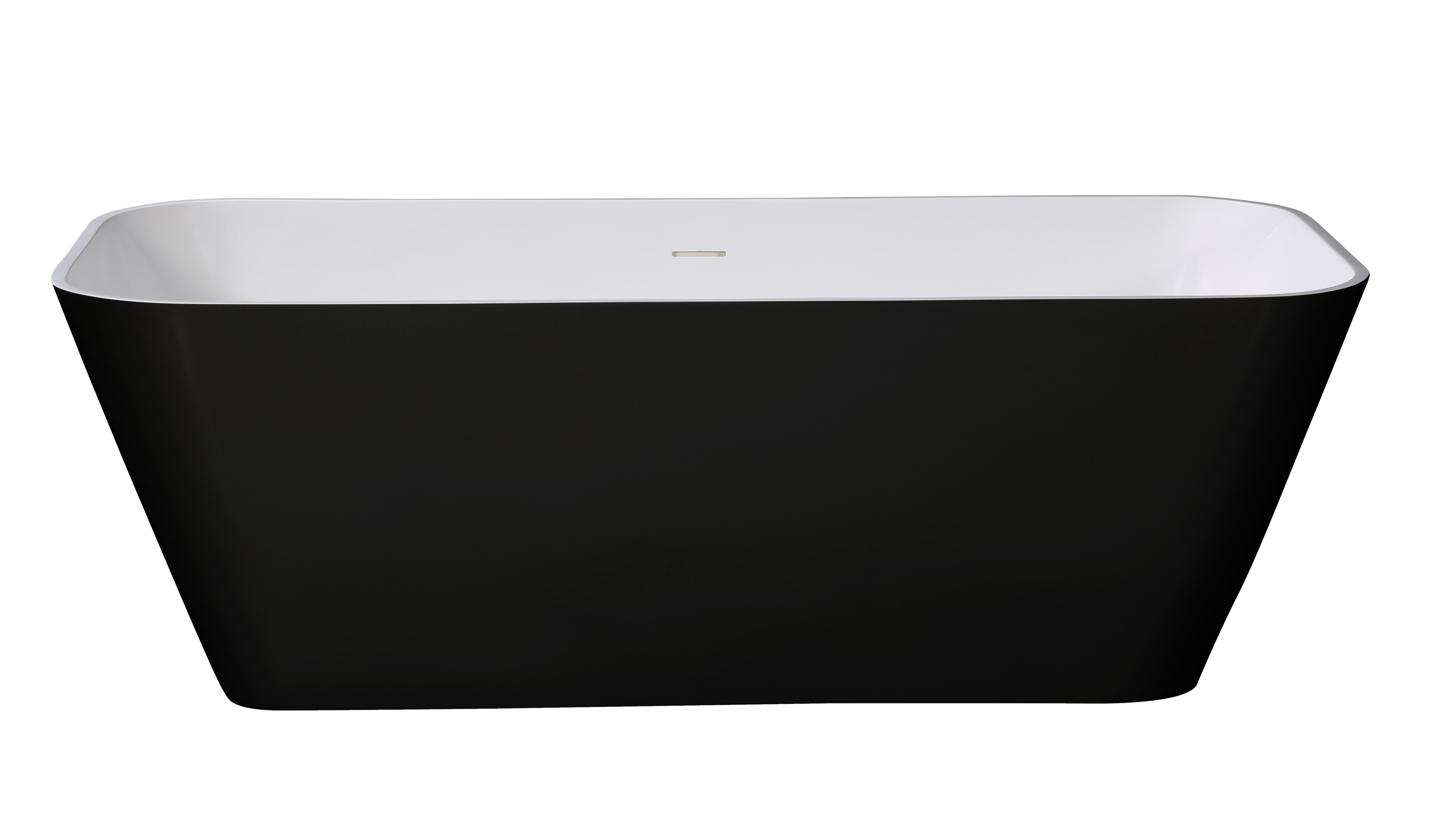ALFI Brand - 67" Black & White Matte Rectangular Solid Surface Resin Soaking Bathtub | AB9952BM ALFI Brand - 67" Black & White Matte Rectangular Solid Surface Resin Soaking Bathtub | AB9952BM