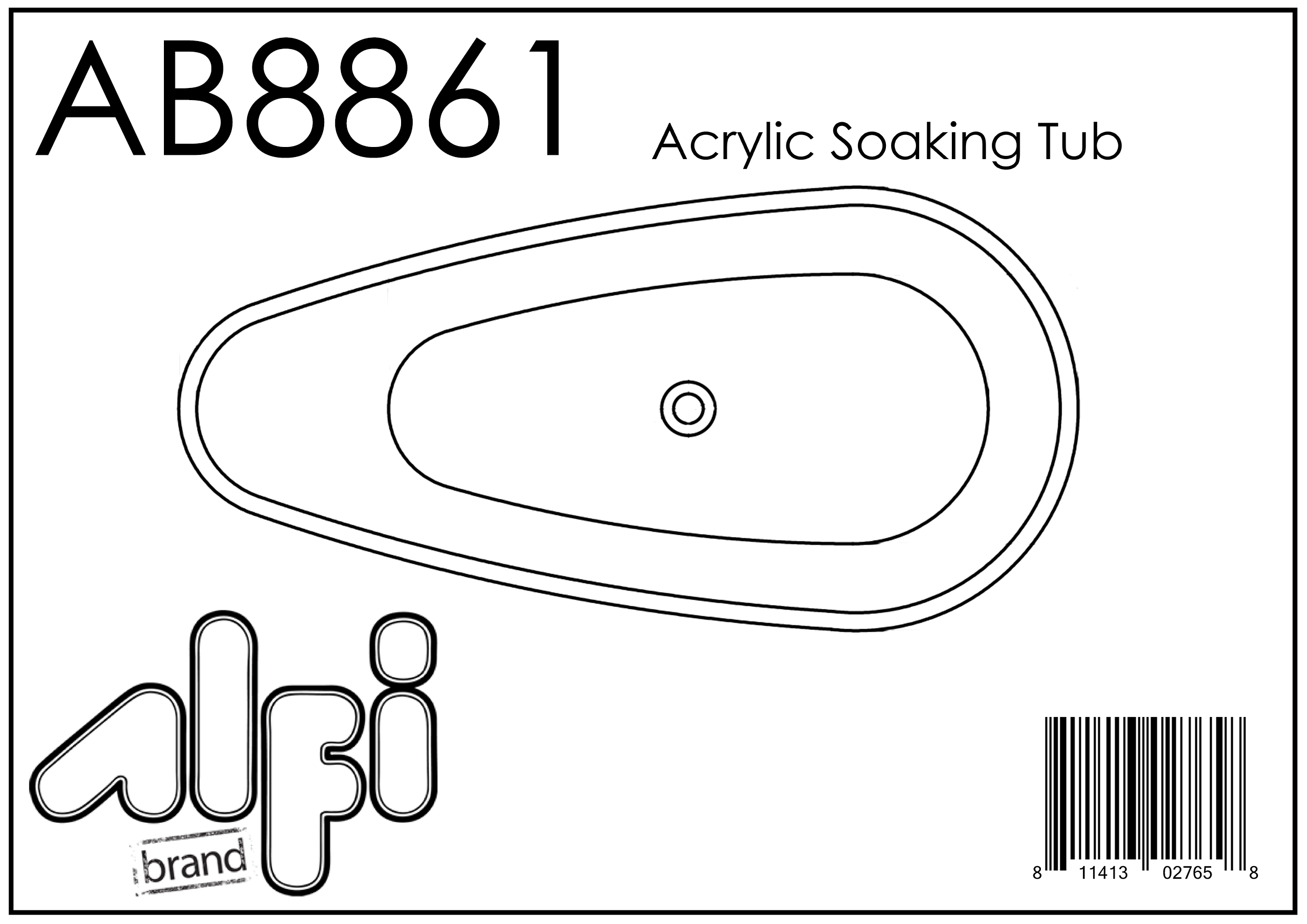 ALFI Brand - 59 inch White Oval Acrylic Free Standing Soaking Bathtub | AB8861 ALFI Brand - 59 inch White Oval Acrylic Free Standing Soaking Bathtub | AB8861