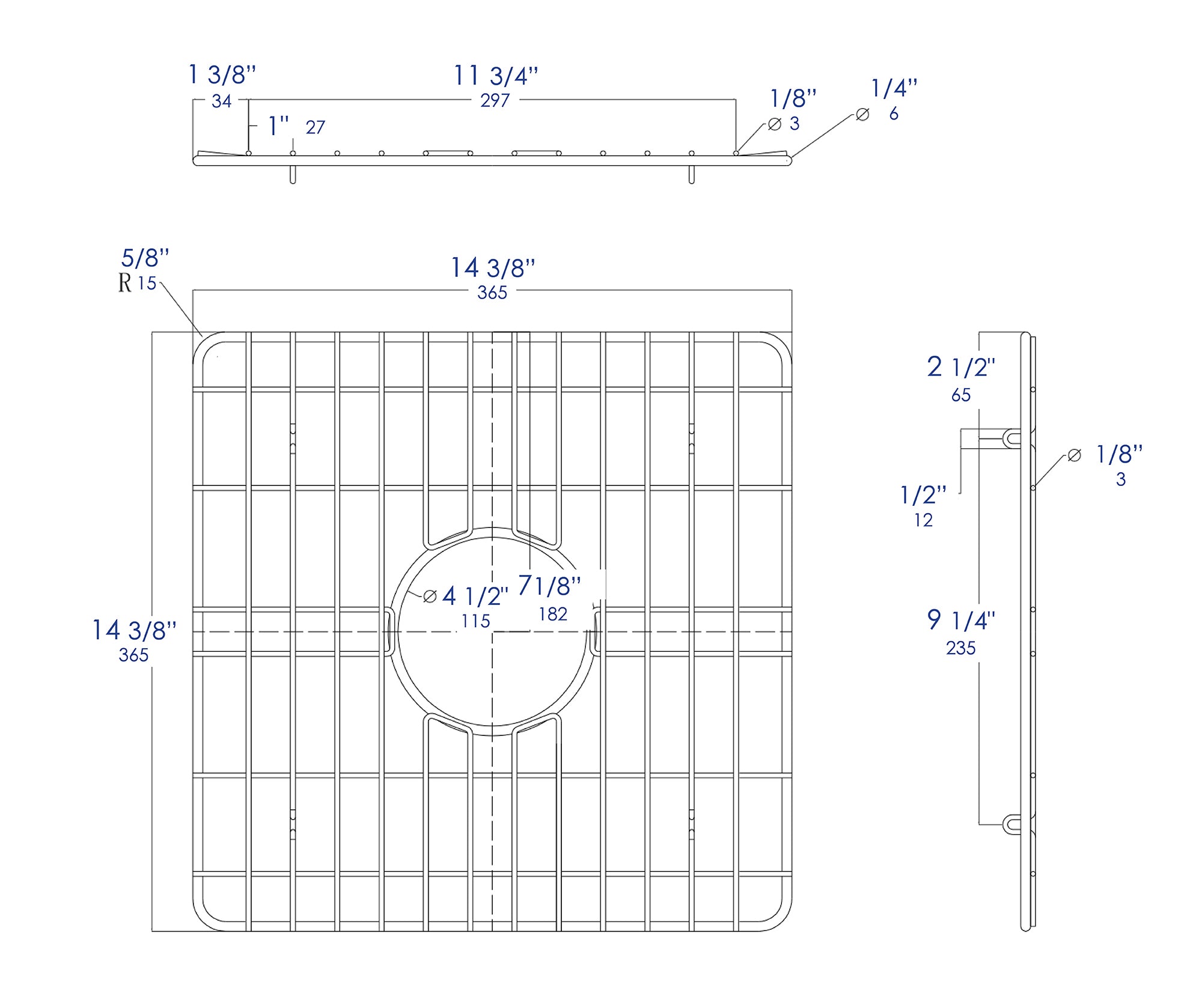 ALFI Brand - Square Stainless Steel Grid for ABF1818S | ABGR18S ALFI Brand - Square Stainless Steel Grid for ABF1818S | ABGR18S
