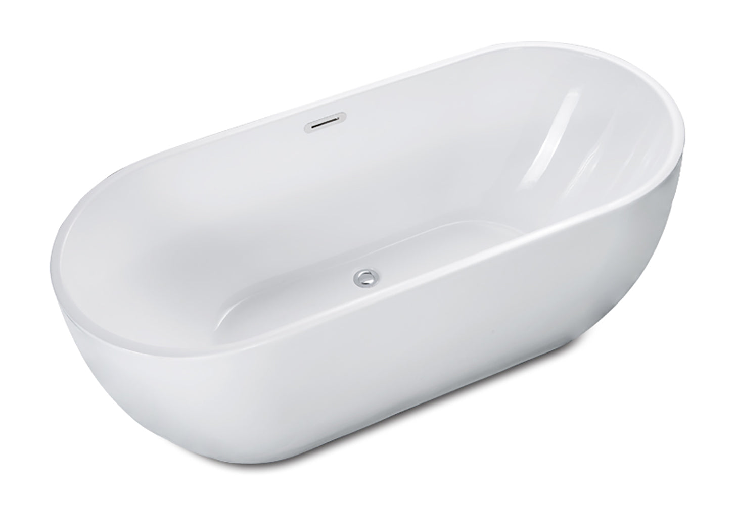 ALFI Brand - 59 inch White Oval Acrylic Free Standing Soaking Bathtub | AB8838 ALFI Brand - 59 inch White Oval Acrylic Free Standing Soaking Bathtub | AB8838
