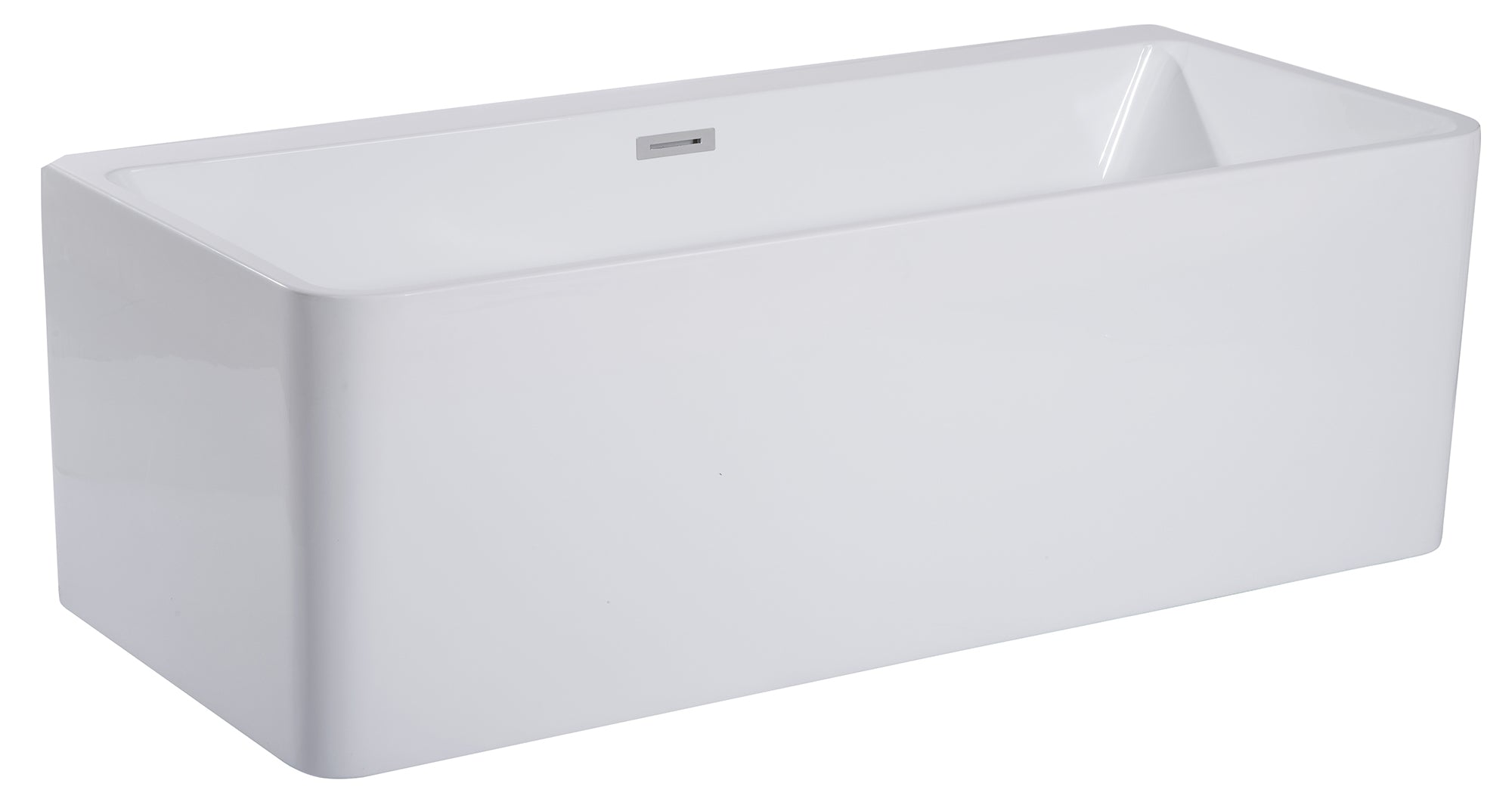 ALFI Brand - 59 inch White Rectangular Acrylic Free Standing Soaking Bathtub | AB8858 ALFI Brand - 59 inch White Rectangular Acrylic Free Standing Soaking Bathtub | AB8858