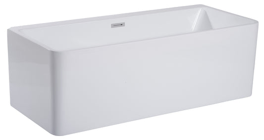 ALFI Brand - 59 inch White Rectangular Acrylic Free Standing Soaking Bathtub | AB8858
