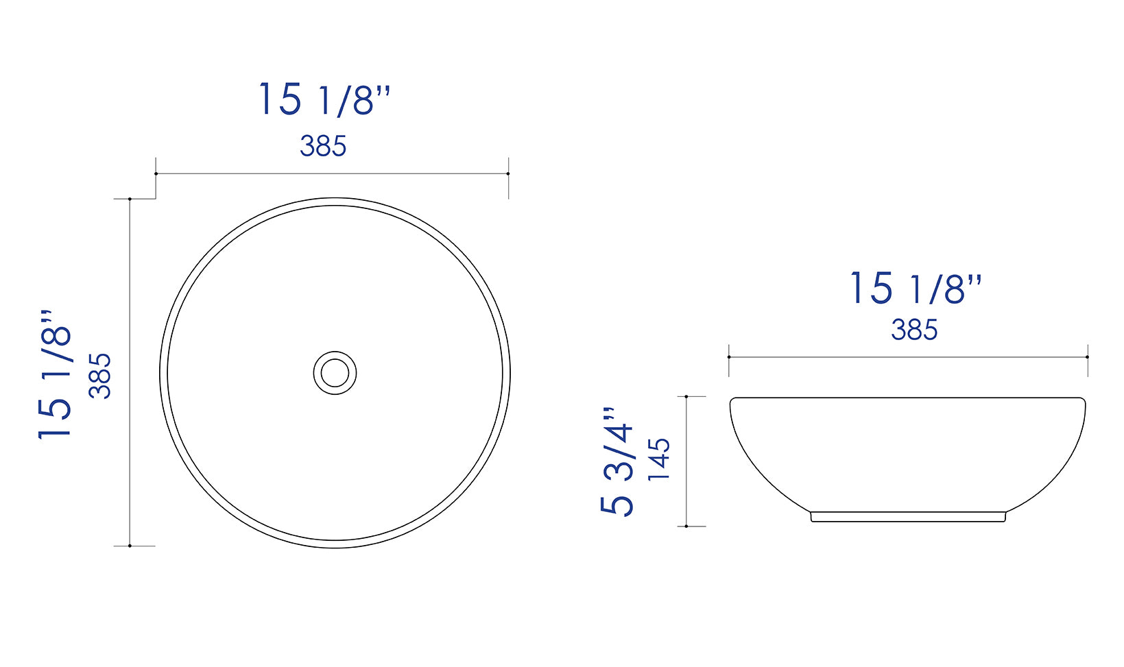 ALFI Brand - Black & White 15" Round Vessel Above Mount Ceramic Sink | ABC906 ALFI Brand - Black & White 15" Round Vessel Above Mount Ceramic Sink | ABC906
