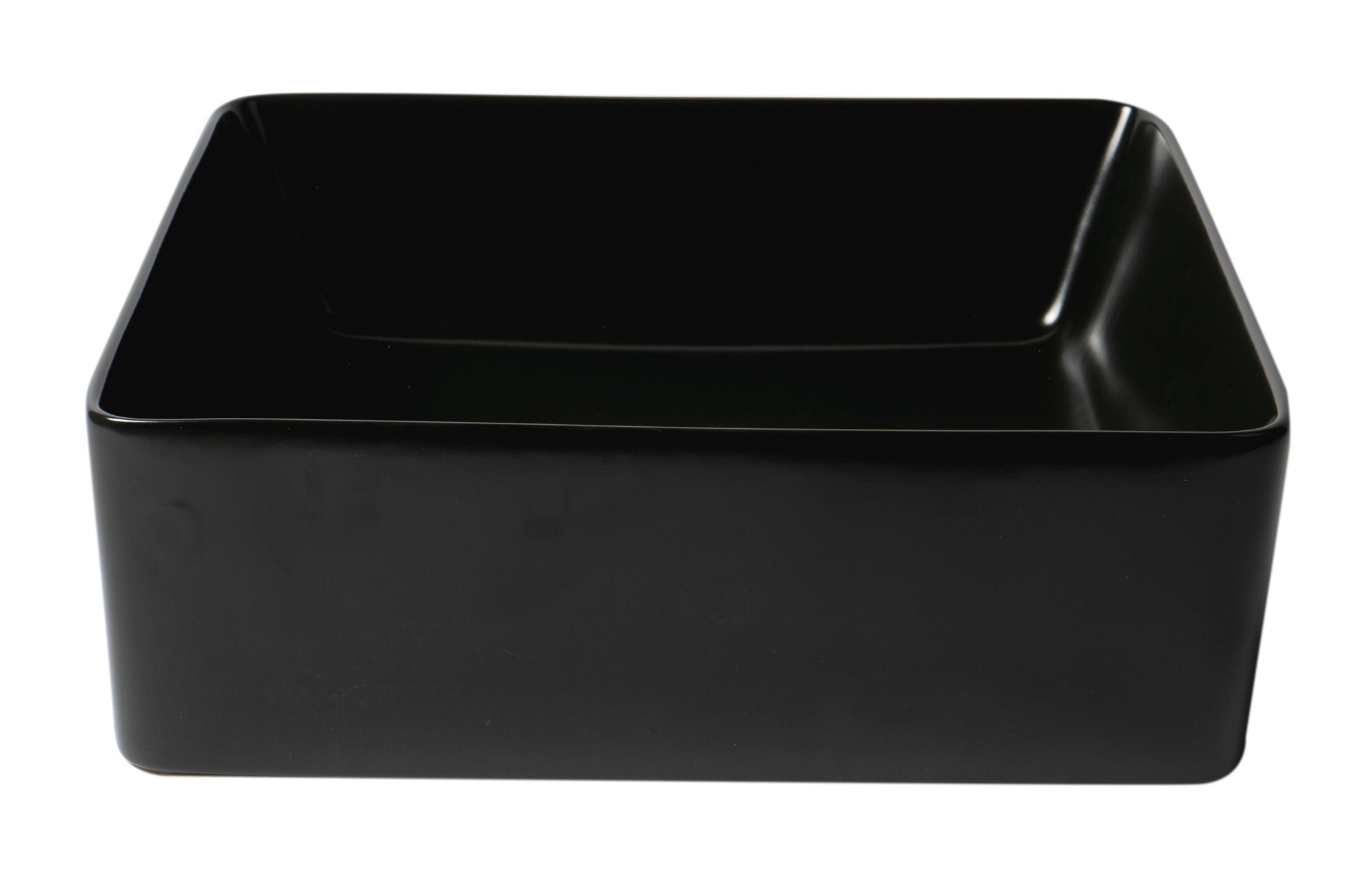 ALFI Brand - Black Matte 16" Modern Square Above Mount Ceramic Sink | ABC903-BM ALFI Brand - Black Matte 16" Modern Square Above Mount Ceramic Sink | ABC903-BM