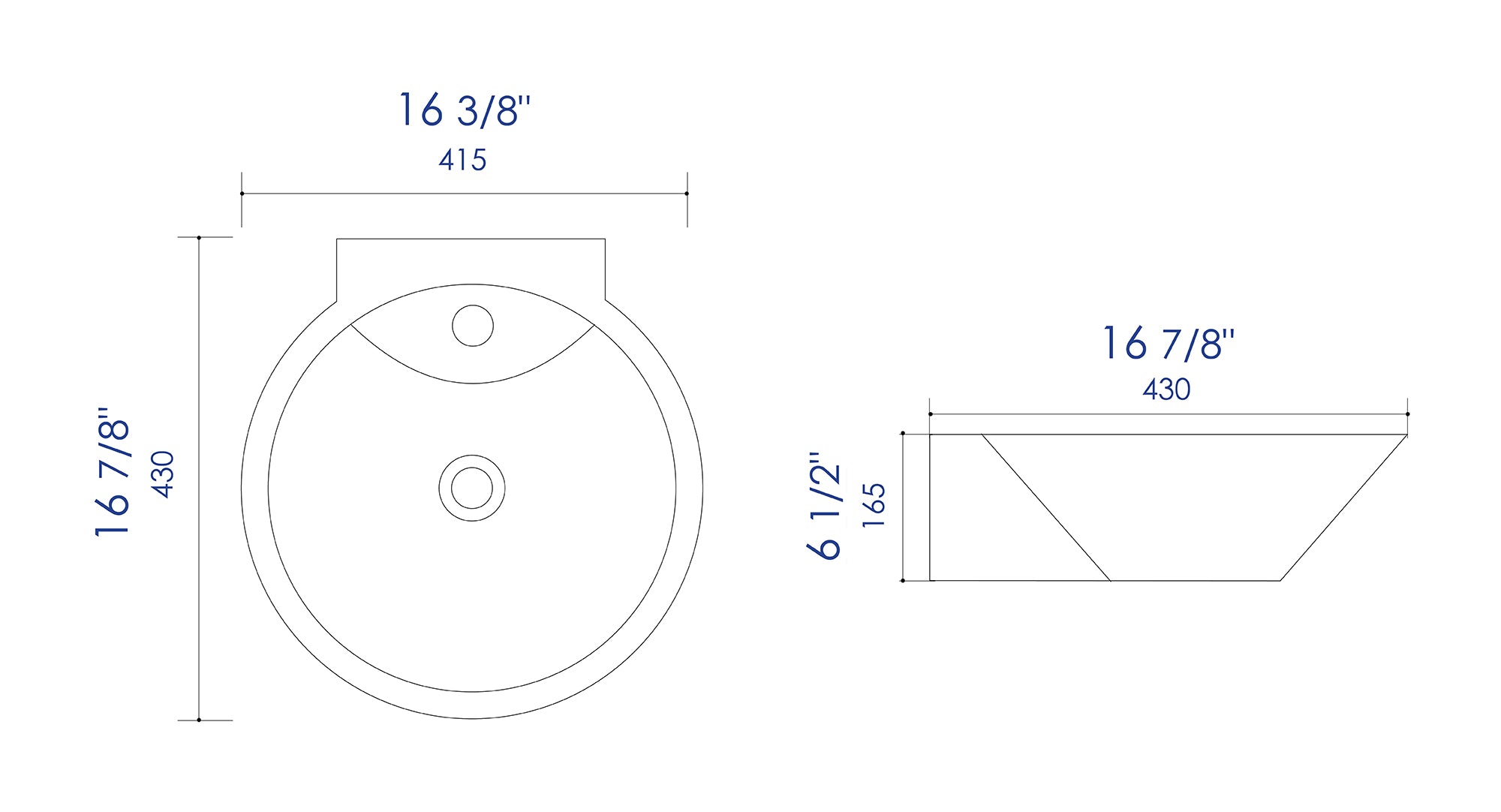 ALFI Brand - White 17" Round Wall Mounted Ceramic Sink with Faucet Hole | ABC113 ALFI Brand - White 17" Round Wall Mounted Ceramic Sink with Faucet Hole | ABC113