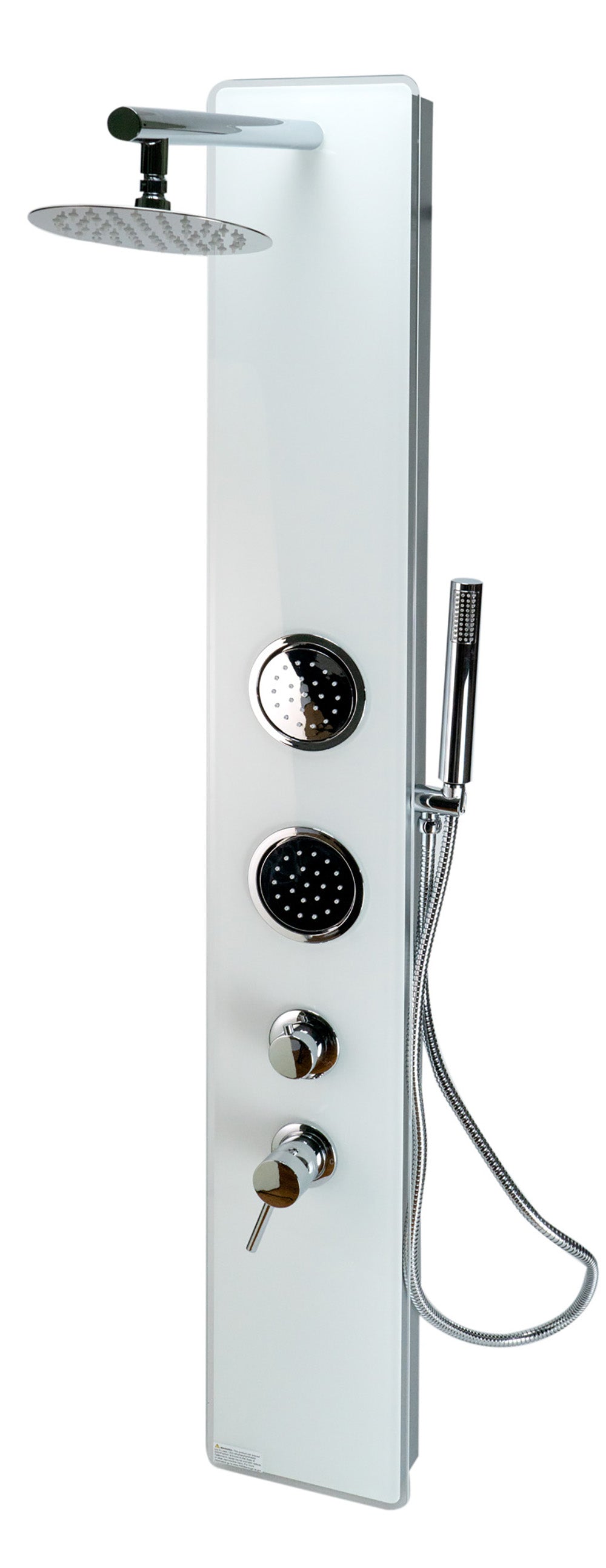 ALFI Brand - White Glass Shower Panel with 2 Body Sprays and Rain Shower Head | ABSP50W ALFI Brand - White Glass Shower Panel with 2 Body Sprays and Rain Shower Head | ABSP50W