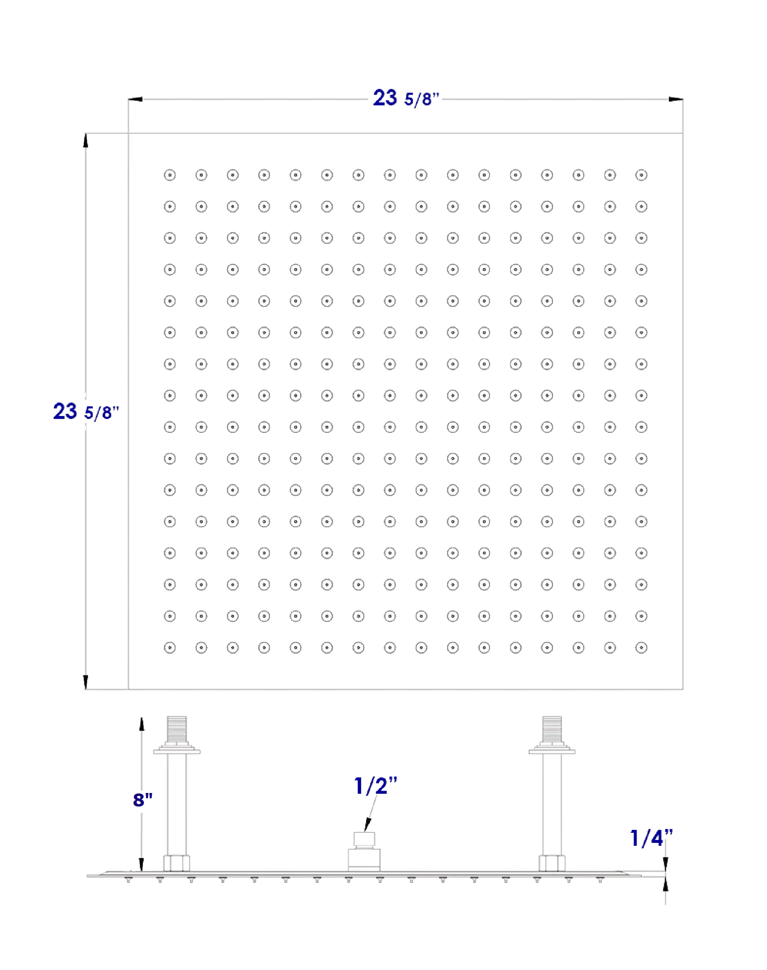 ALFI Brand - 24" Square Polished Solid Stainless Steel Ultra Thin Rain Shower Head | RAIN24S-PSS ALFI Brand - 24" Square Polished Solid Stainless Steel Ultra Thin Rain Shower Head | RAIN24S-PSS