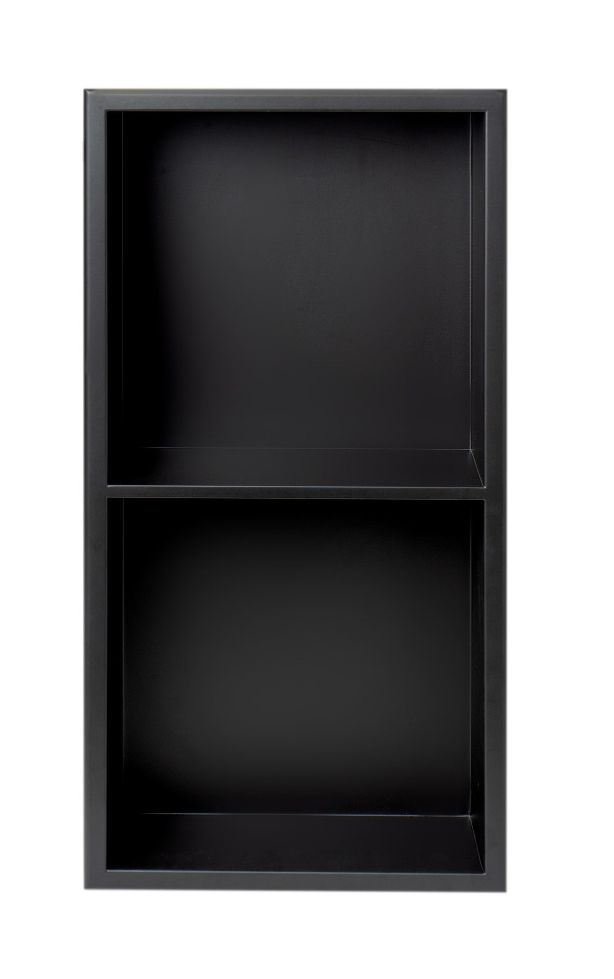 ALFI Brand - 12 x 24 Black Matte Stainless Steel Vertical Double Shelf Bath Shower Niche | ABNC1224-BLA ALFI Brand - 12 x 24 Black Matte Stainless Steel Vertical Double Shelf Bath Shower Niche | ABNC1224-BLA