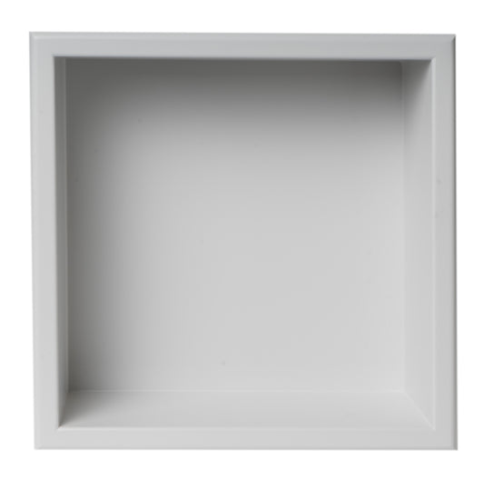 ALFI Brand - 12" x 12" White Matte Stainless Steel Square Single Shelf Bath Shower Niche | ABNC1212-W
