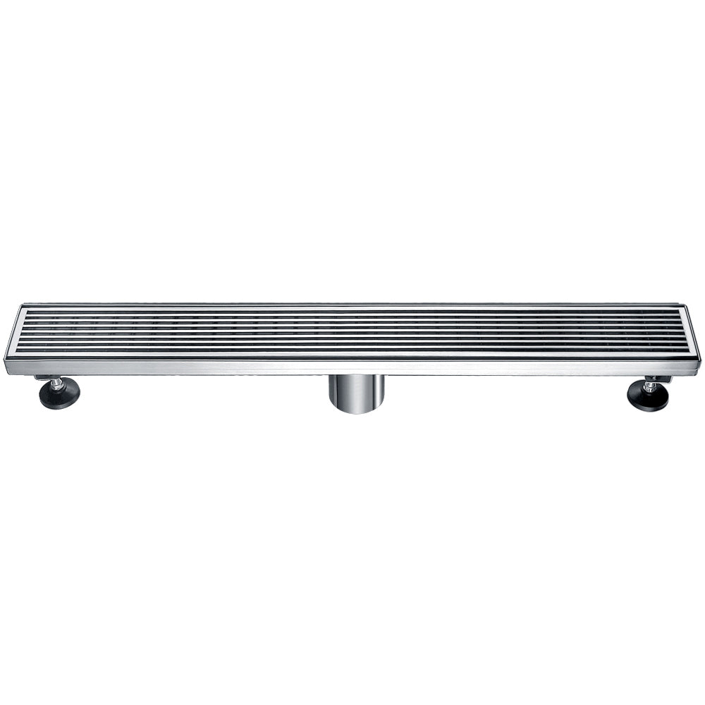 ALFI Brand - 24" Modern Stainless Steel Linear Shower Drain with Groove Lines | ABLD24D ALFI Brand - 24" Modern Stainless Steel Linear Shower Drain with Groove Lines | ABLD24D