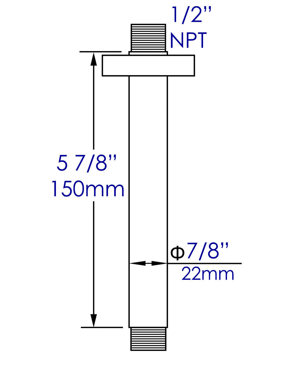 ALFI Brand - Black Matte 6" Round Ceiling Shower Arm | ABSA6R-BM ALFI Brand - Black Matte 6" Round Ceiling Shower Arm | ABSA6R-BM