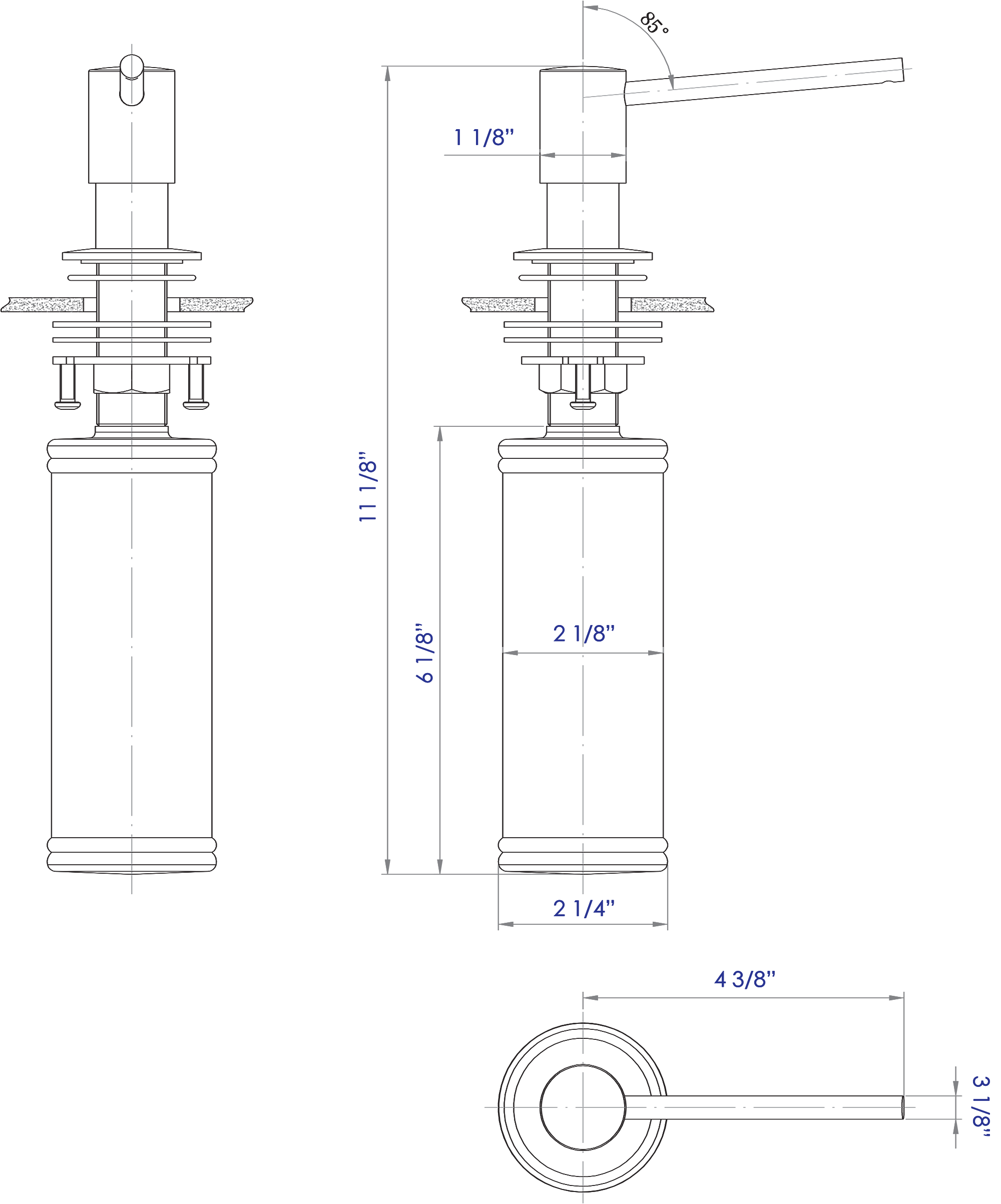 ALFI Brand - Modern Round Polished Stainless Steel Soap Dispenser | AB5006-PSS ALFI Brand - Modern Round Polished Stainless Steel Soap Dispenser | AB5006-PSS