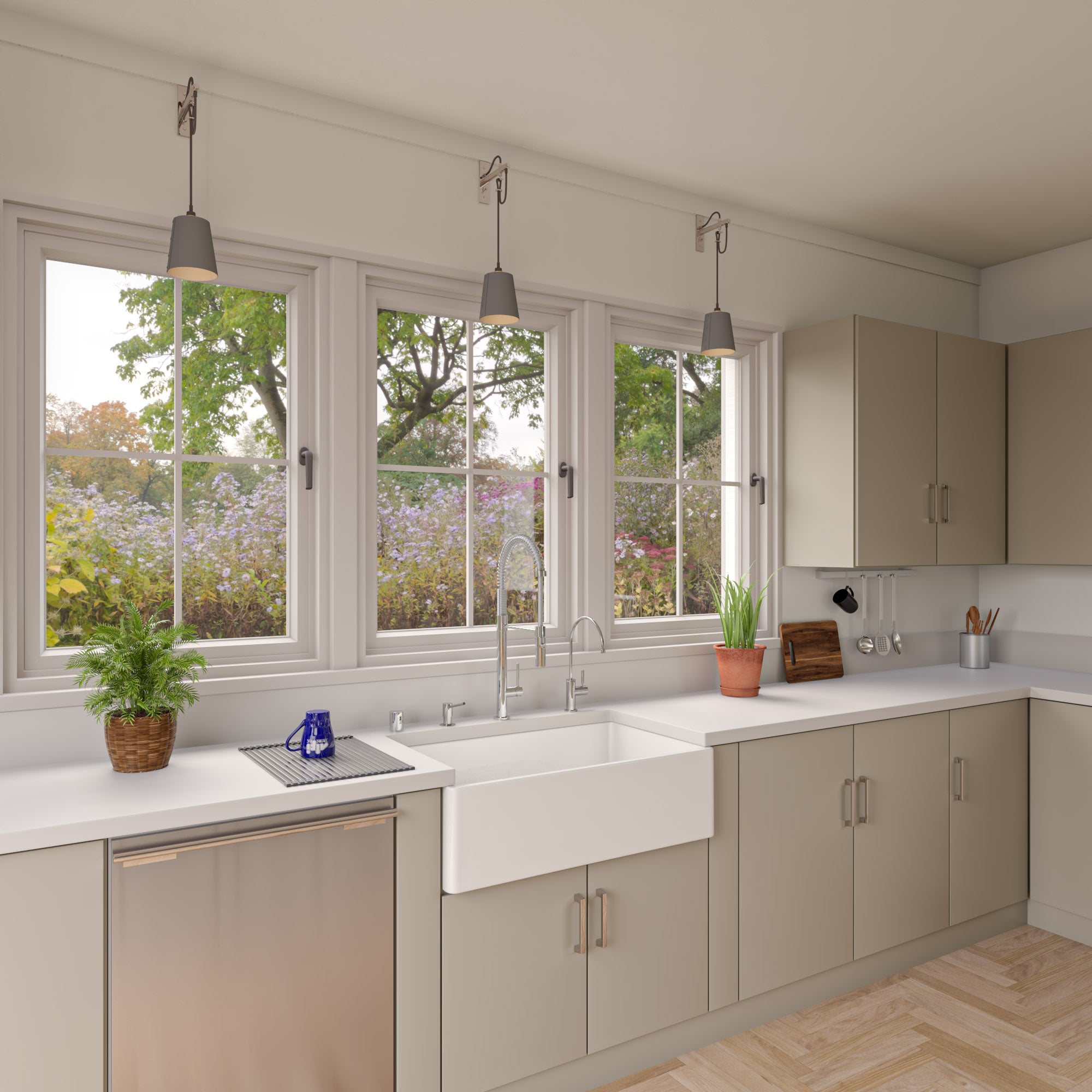 ALFI Brand - 33" White Smooth Apron Single Bowl Fireclay Farm Sink | AB533-W ALFI Brand - 33" White Smooth Apron Single Bowl Fireclay Farm Sink | AB533-W