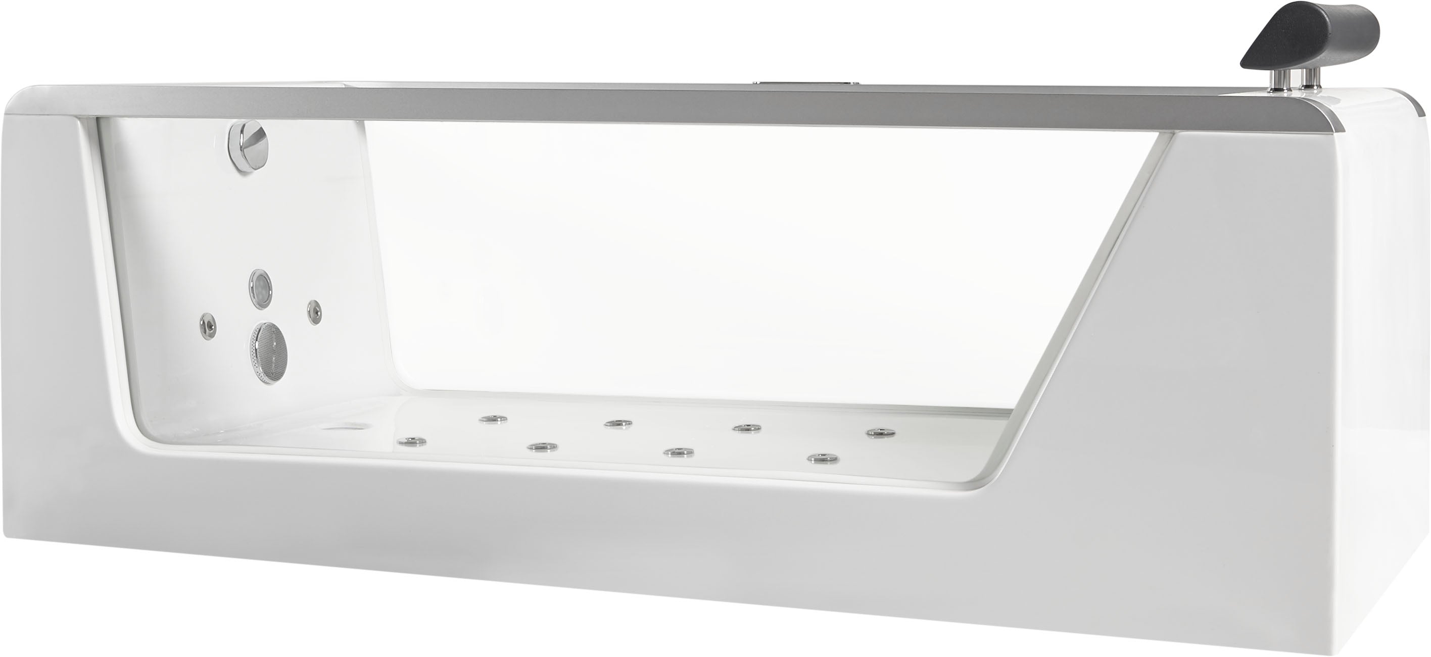 EAGO - 6 ft Clear Rectangular Acrylic Whirlpool Bathtub | AM152ETL-6 EAGO - 6 ft Clear Rectangular Acrylic Whirlpool Bathtub | AM152ETL-6