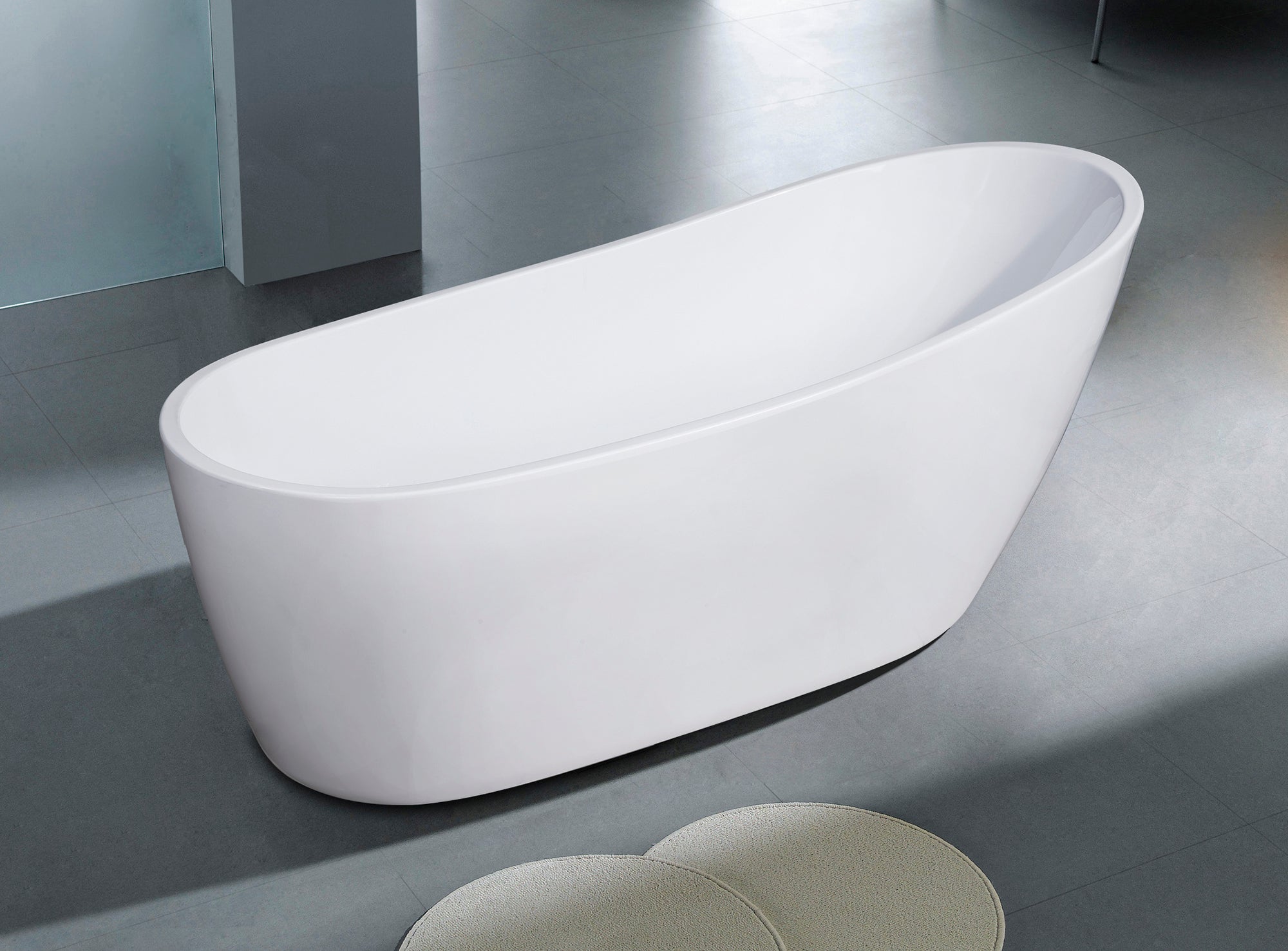 ALFI Brand - 68 inch White Oval Acrylic Free Standing Soaking Bathtub | AB8826 ALFI Brand - 68 inch White Oval Acrylic Free Standing Soaking Bathtub | AB8826