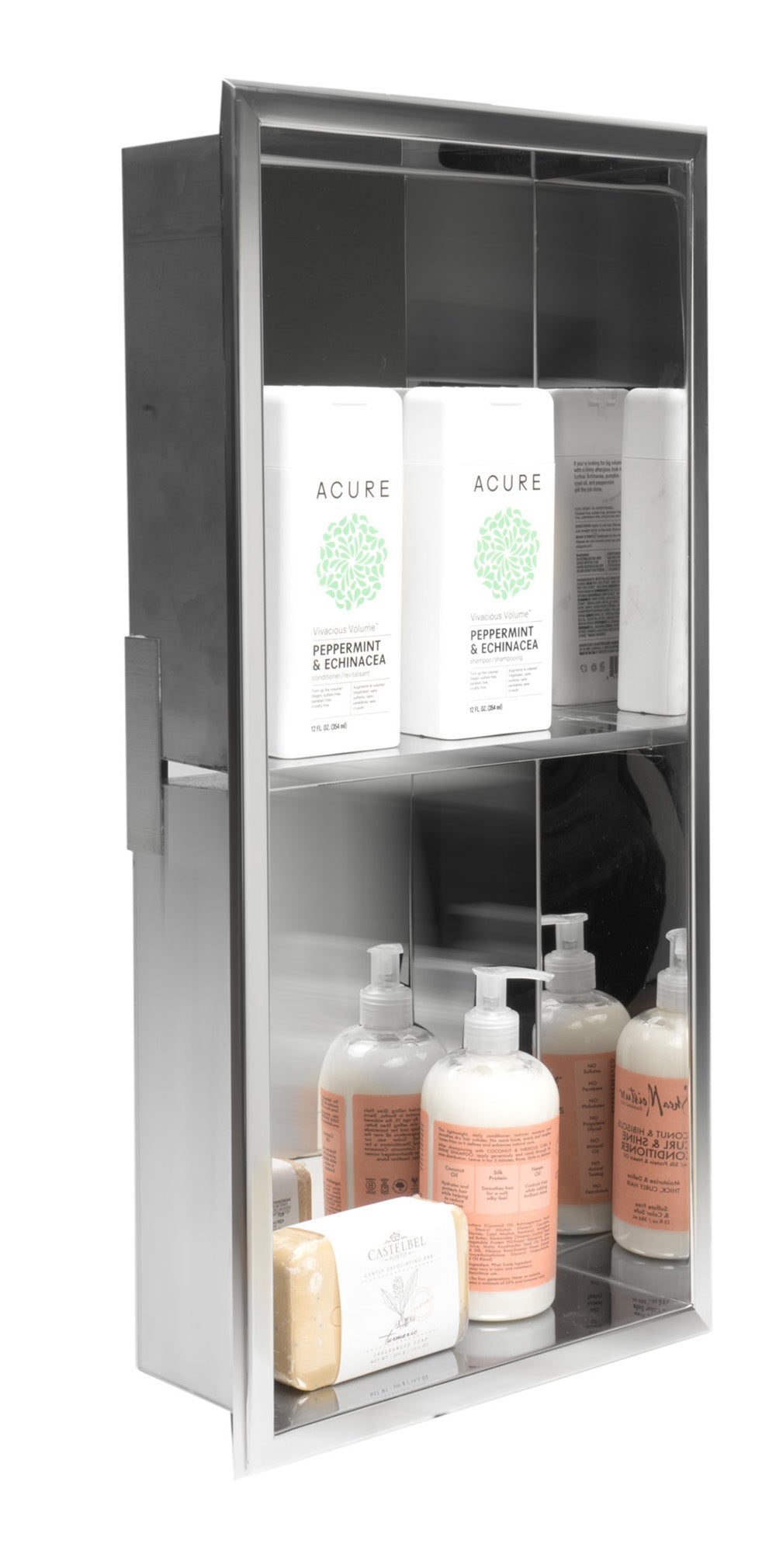 ALFI Brand - 12 x 24 Polished Stainless Steel Vertical Double Shelf Bath Shower Niche | ABN1224-PSS ALFI Brand - 12 x 24 Polished Stainless Steel Vertical Double Shelf Bath Shower Niche | ABN1224-PSS