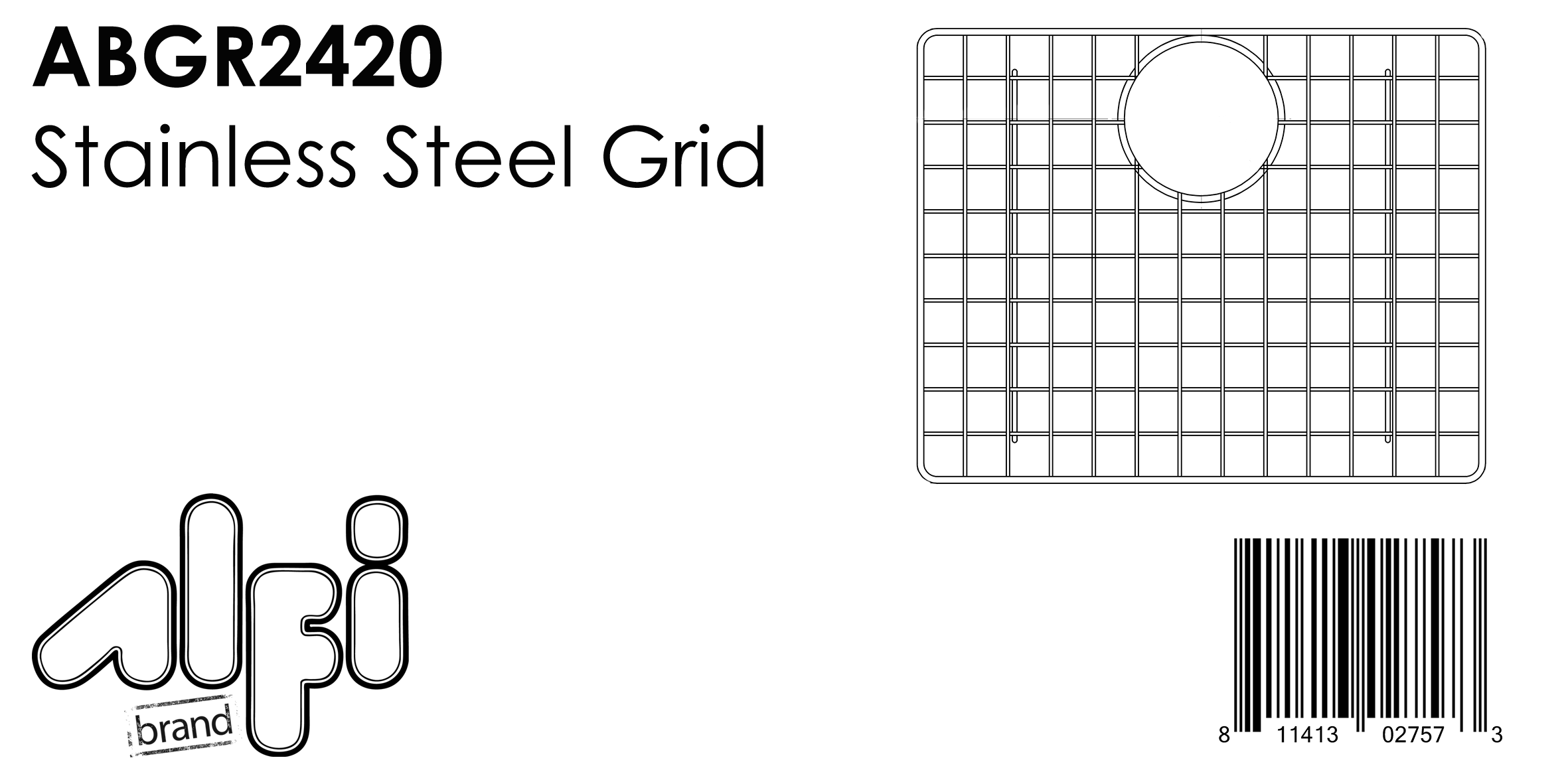 ALFI Brand - Stainless Steel Grid for AB2420DI and AB2420UM | ABGR2420 ALFI Brand - Stainless Steel Grid for AB2420DI and AB2420UM | ABGR2420
