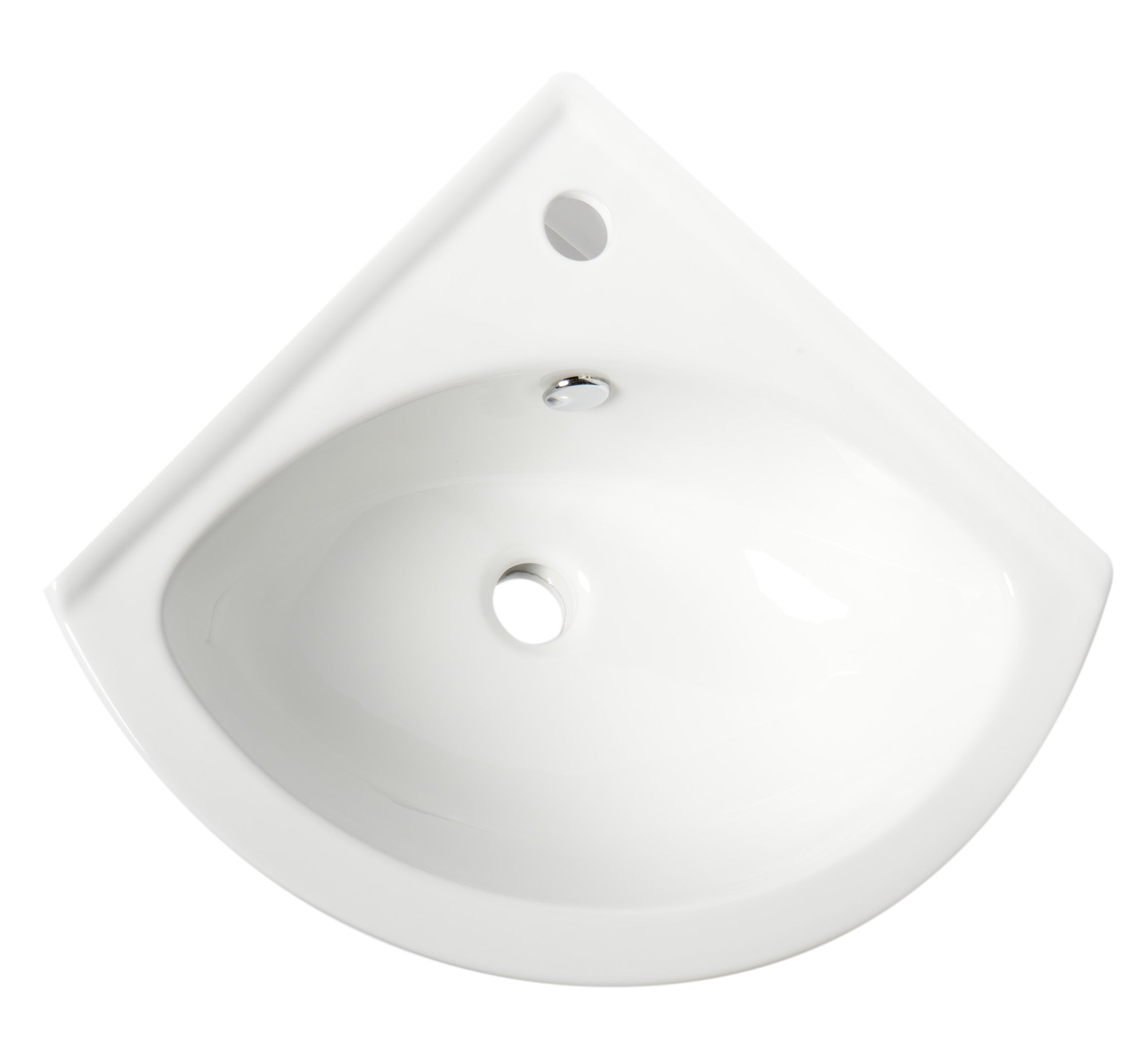 ALFI Brand - White 22" Corner Wall Mounted Ceramic Sink with Faucet Hole | ABC120 ALFI Brand - White 22" Corner Wall Mounted Ceramic Sink with Faucet Hole | ABC120