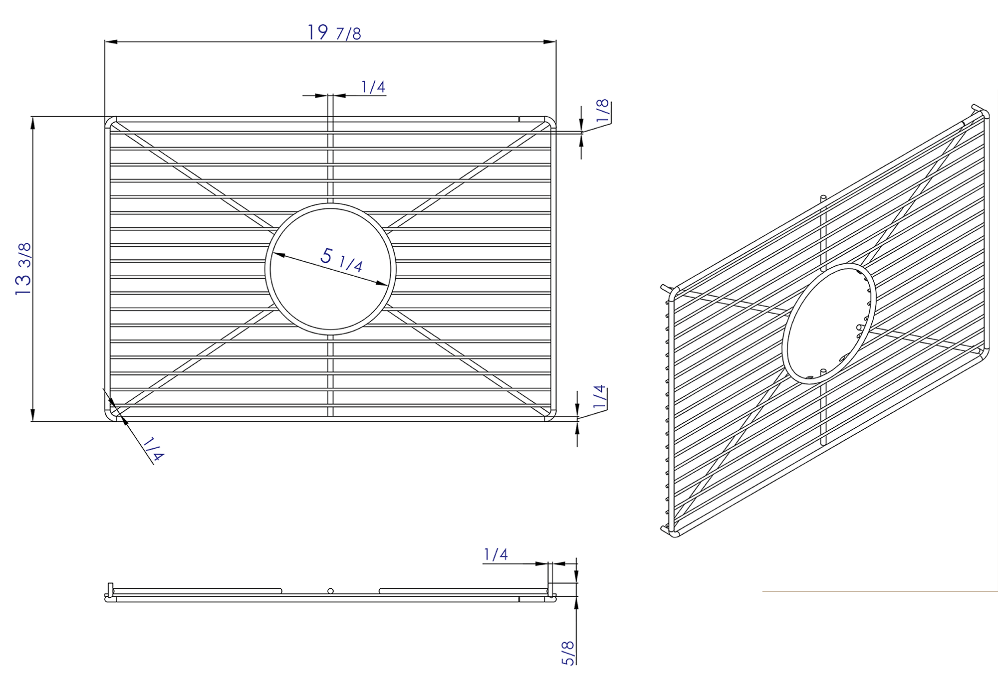 ALFI Brand - Stainless steel kitchen sink grid for AB2418SB, AB2418ARCH, AB2418UM | ABGR2418 ALFI Brand - Stainless steel kitchen sink grid for AB2418SB, AB2418ARCH, AB2418UM | ABGR2418