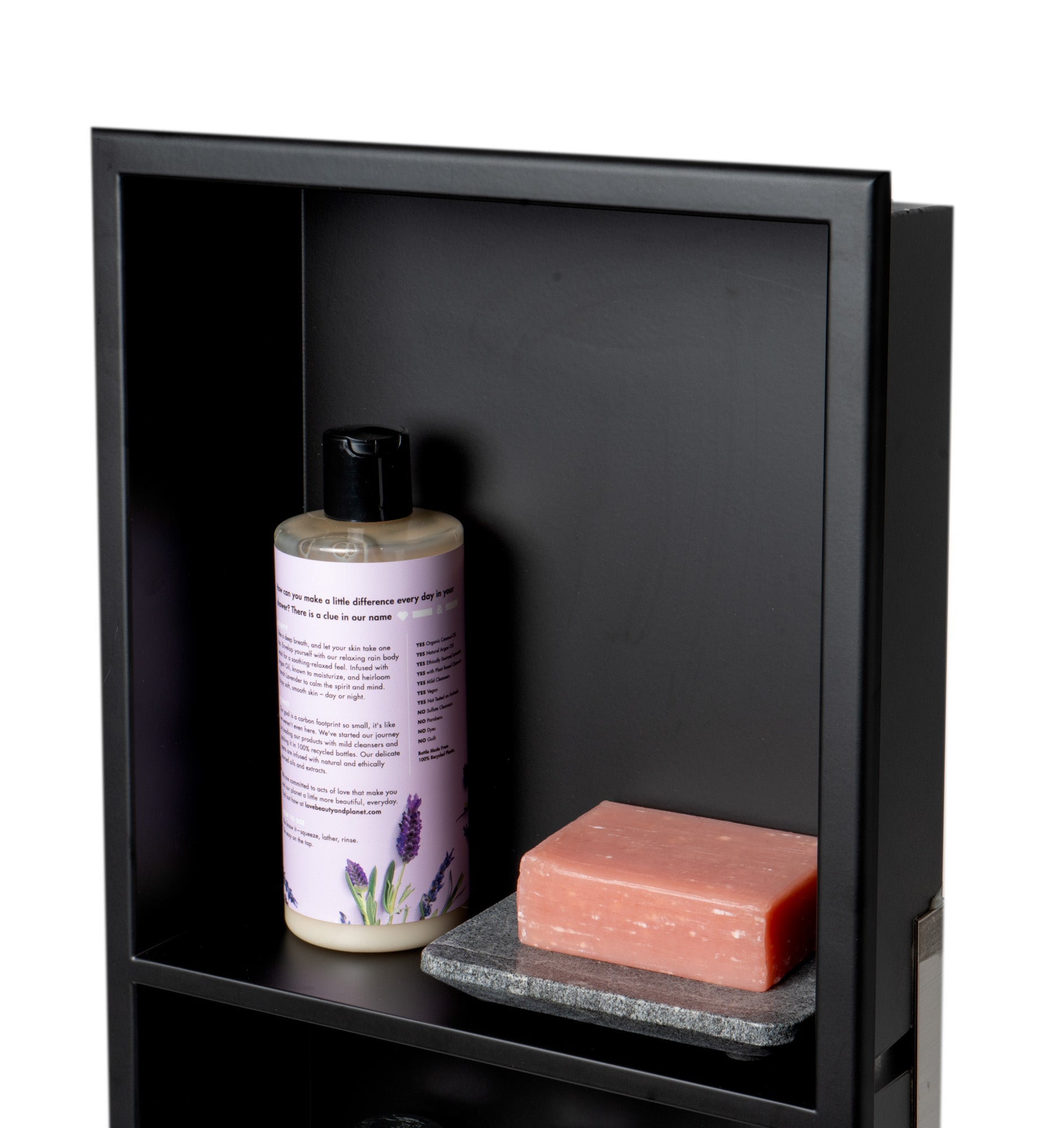 ALFI Brand - 12 x 24 Black Matte Stainless Steel Vertical Double Shelf Bath Shower Niche | ABNC1224-BLA ALFI Brand - 12 x 24 Black Matte Stainless Steel Vertical Double Shelf Bath Shower Niche | ABNC1224-BLA