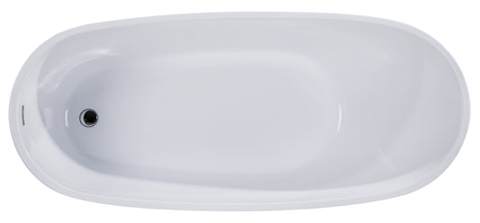 ALFI Brand - 68 inch White Oval Acrylic Free Standing Soaking Bathtub | AB8826