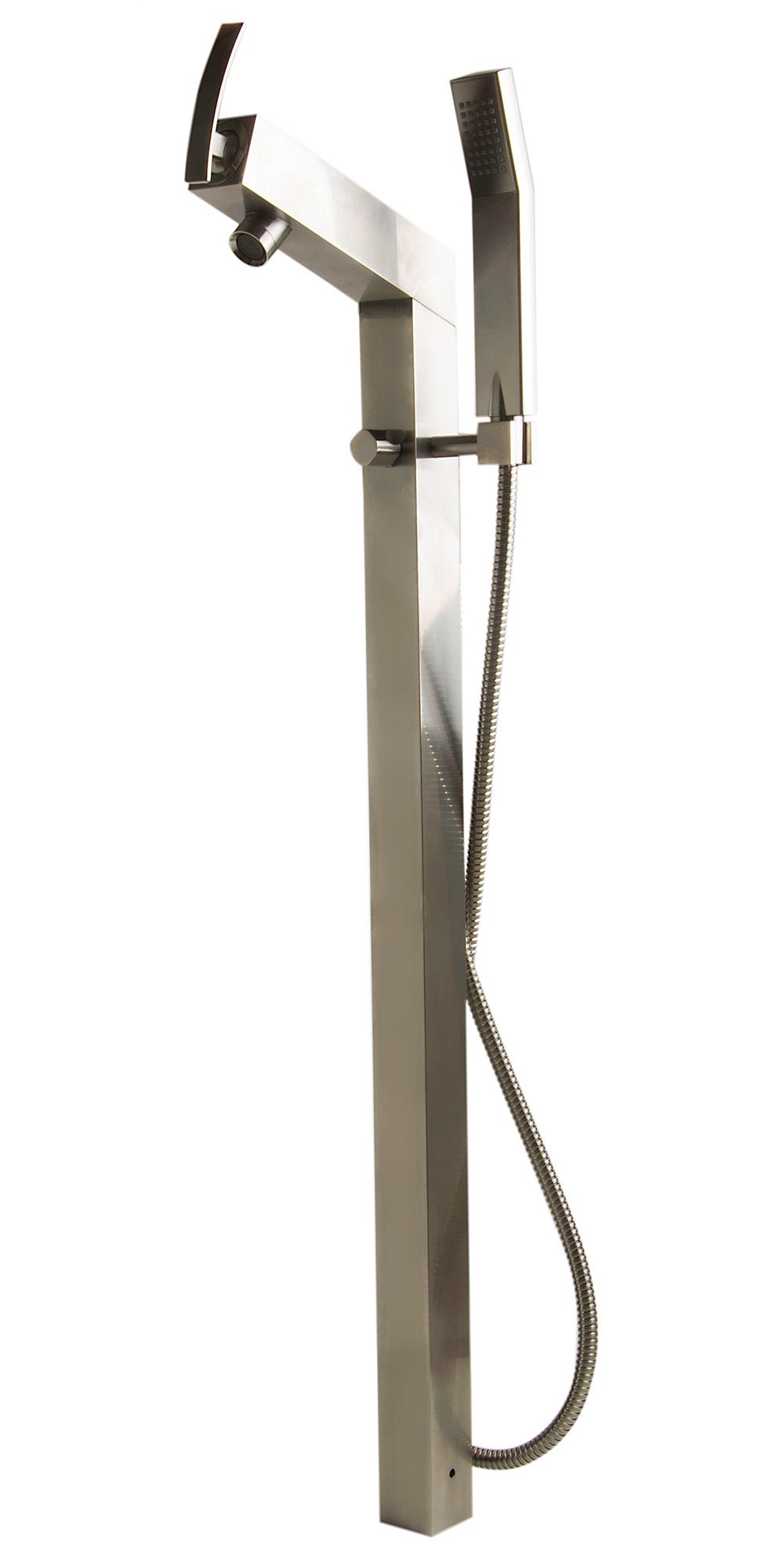 ALFI Brand - Brushed Nickel Floor Mounted Tub Filler + Mixer /w additional Hand Held Shower Head | AB2728-BN ALFI Brand - Brushed Nickel Floor Mounted Tub Filler + Mixer /w additional Hand Held Shower Head | AB2728-BN