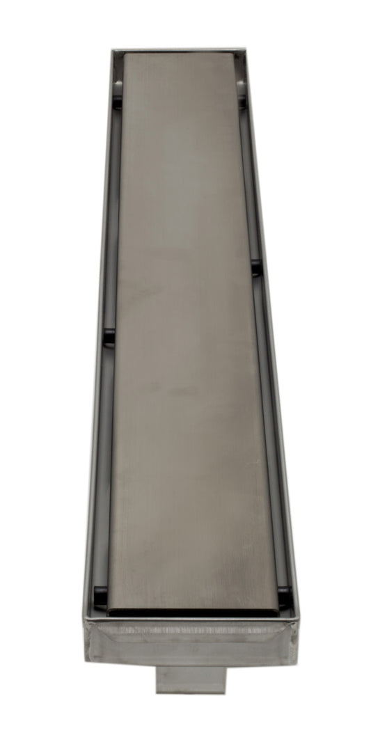 ALFI Brand - 24" Modern Brushed Stainless Steel Linear Shower Drain with Solid Cover | ABLD24B-BSS