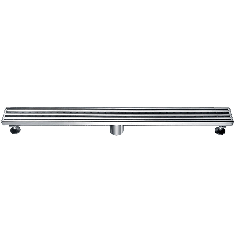 ALFI Brand - 32" Modern Stainless Steel Linear Shower Drain with Groove Lines | ABLD32D ALFI Brand - 32" Modern Stainless Steel Linear Shower Drain with Groove Lines | ABLD32D