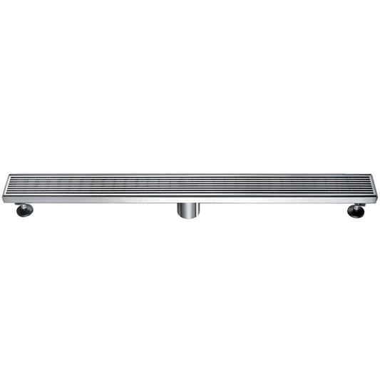 ALFI Brand - 32" Modern Stainless Steel Linear Shower Drain with Groove Lines | ABLD32D