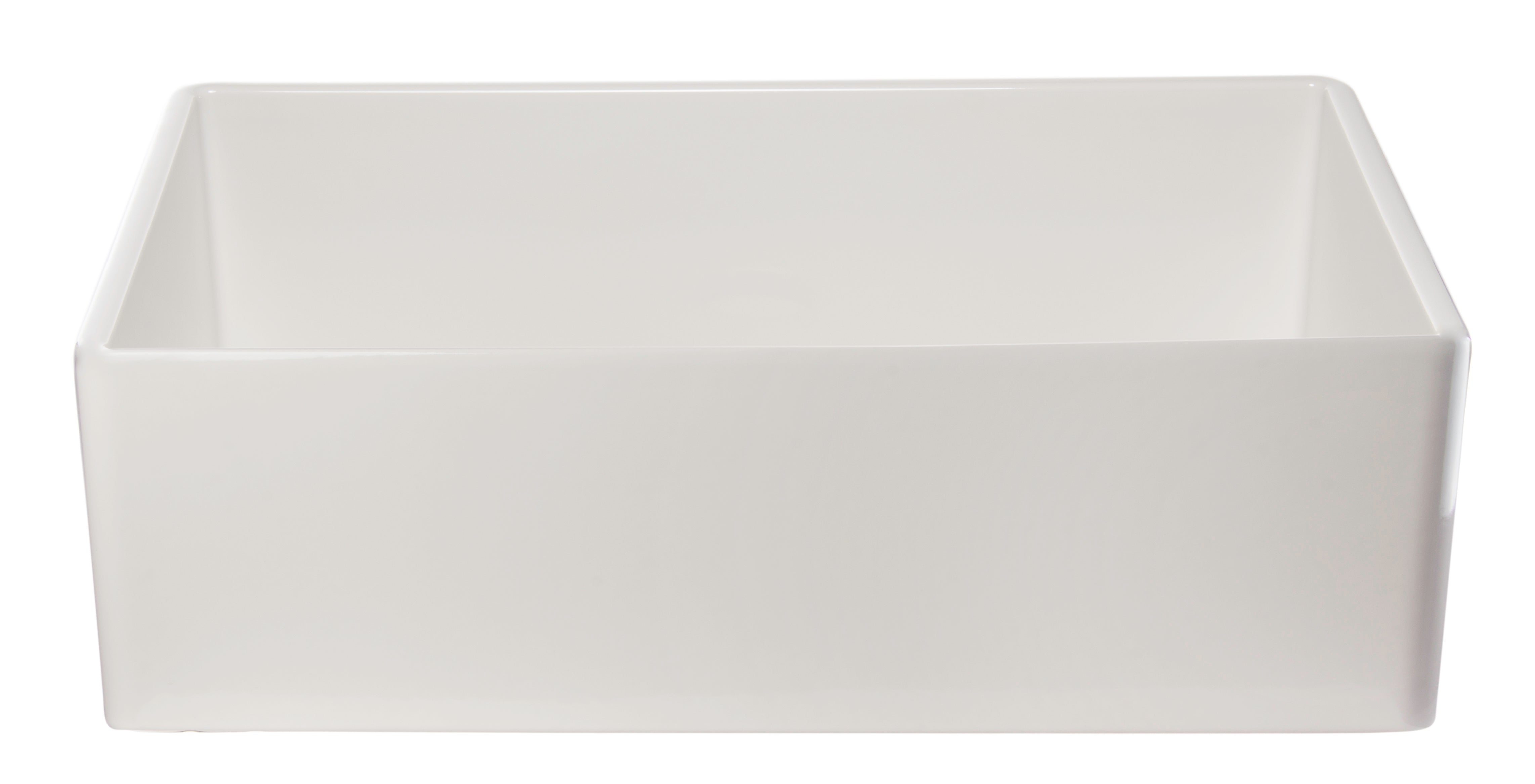 ALFI Brand - 33" White Smooth Apron Single Bowl Fireclay Farm Sink | AB533-W ALFI Brand - 33" White Smooth Apron Single Bowl Fireclay Farm Sink | AB533-W