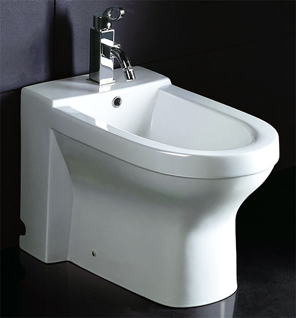 EAGO - White Ceramic Bathroom Bidet with Elongated Seat | JA1010 EAGO - White Ceramic Bathroom Bidet with Elongated Seat | JA1010