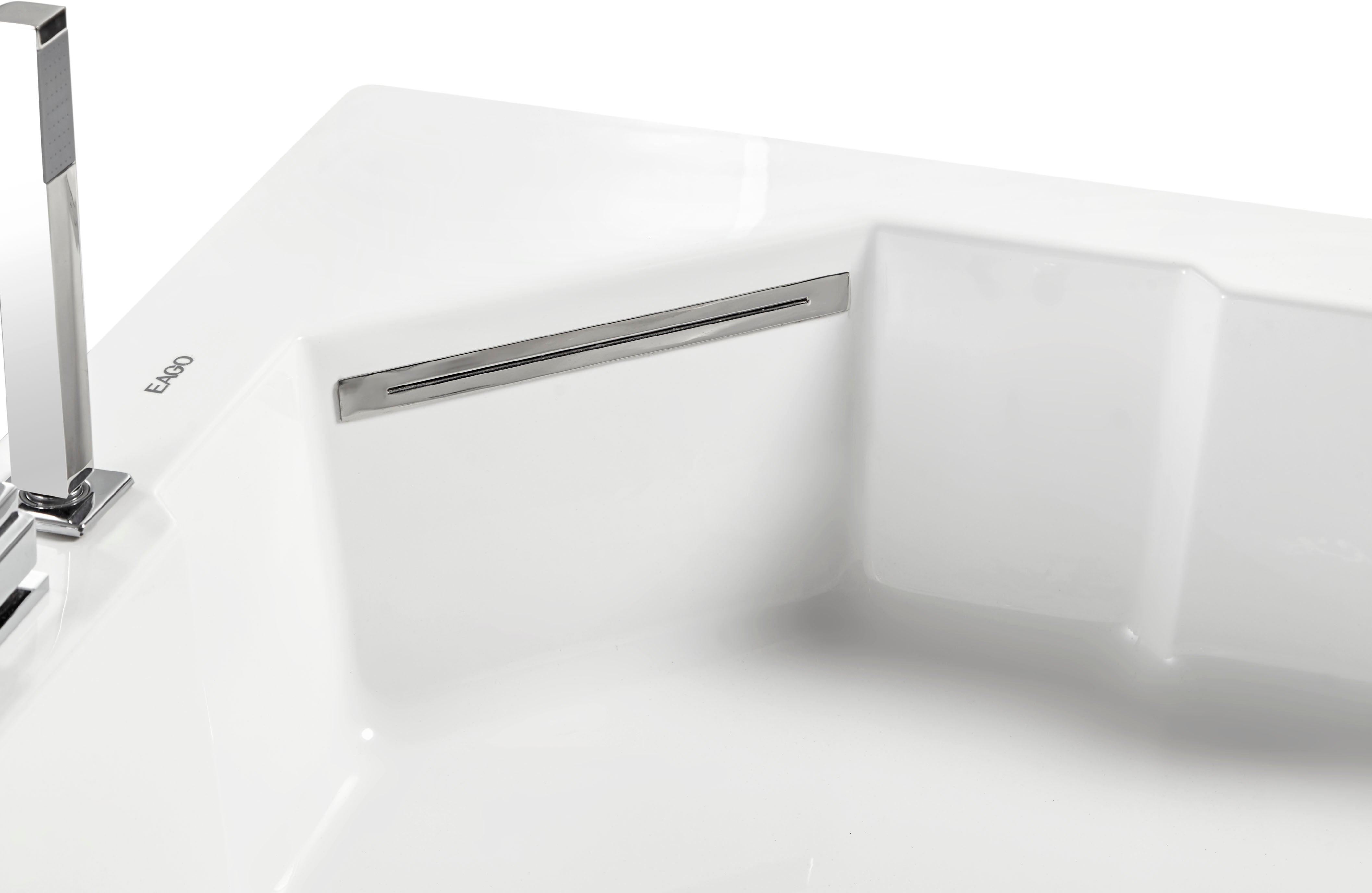 EAGO - 5 ft Clear Corner Acrylic Whirlpool Bathtub for Two | AM156ETL EAGO - 5 ft Clear Corner Acrylic Whirlpool Bathtub for Two | AM156ETL