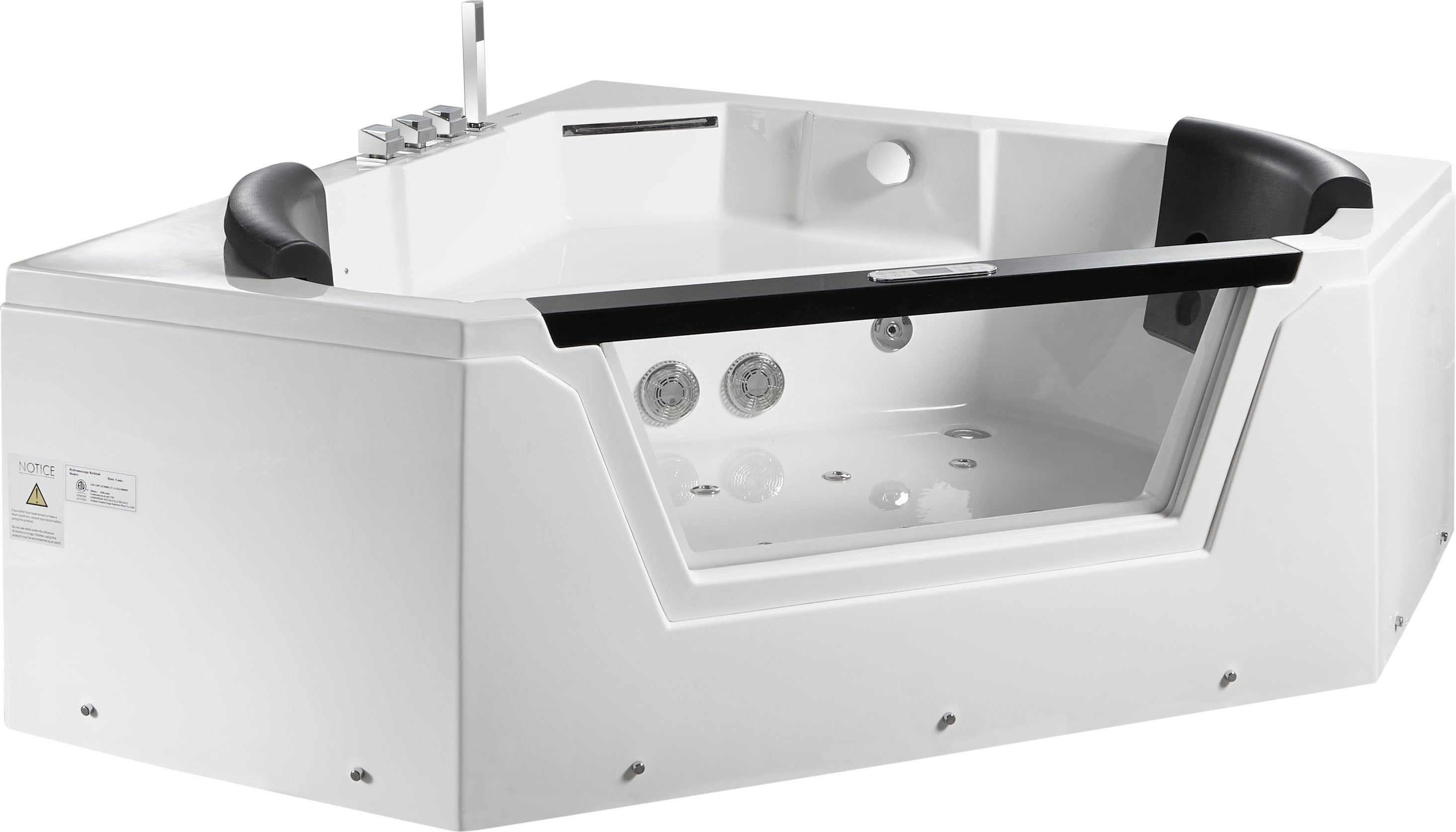 EAGO - 5 ft Clear Corner Acrylic Whirlpool Bathtub for Two | AM156ETL EAGO - 5 ft Clear Corner Acrylic Whirlpool Bathtub for Two | AM156ETL
