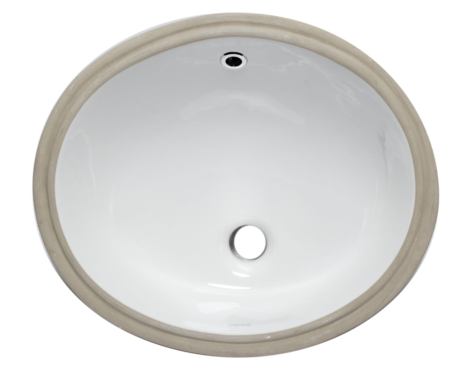 EAGO - White Ceramic 18"x15" Undermount Oval Bathroom Sink | BC224 EAGO - White Ceramic 18"x15" Undermount Oval Bathroom Sink | BC224