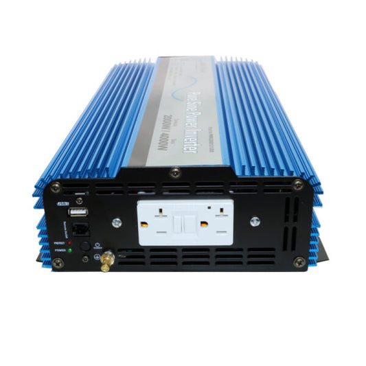 Aims Power - 2000 Watt Pure Sine Inverter w/ USB & Remote Port - 12 VDC 120 VAC 60Hz - PWRI200012120S