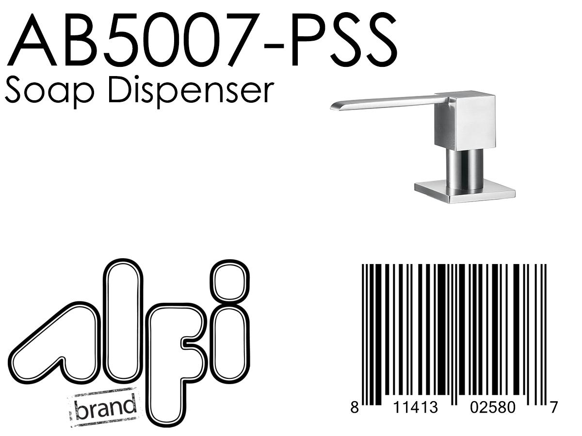 ALFI Brand - Modern Square Polished Stainless Steel Soap Dispenser | AB5007-PSS ALFI Brand - Modern Square Polished Stainless Steel Soap Dispenser | AB5007-PSS