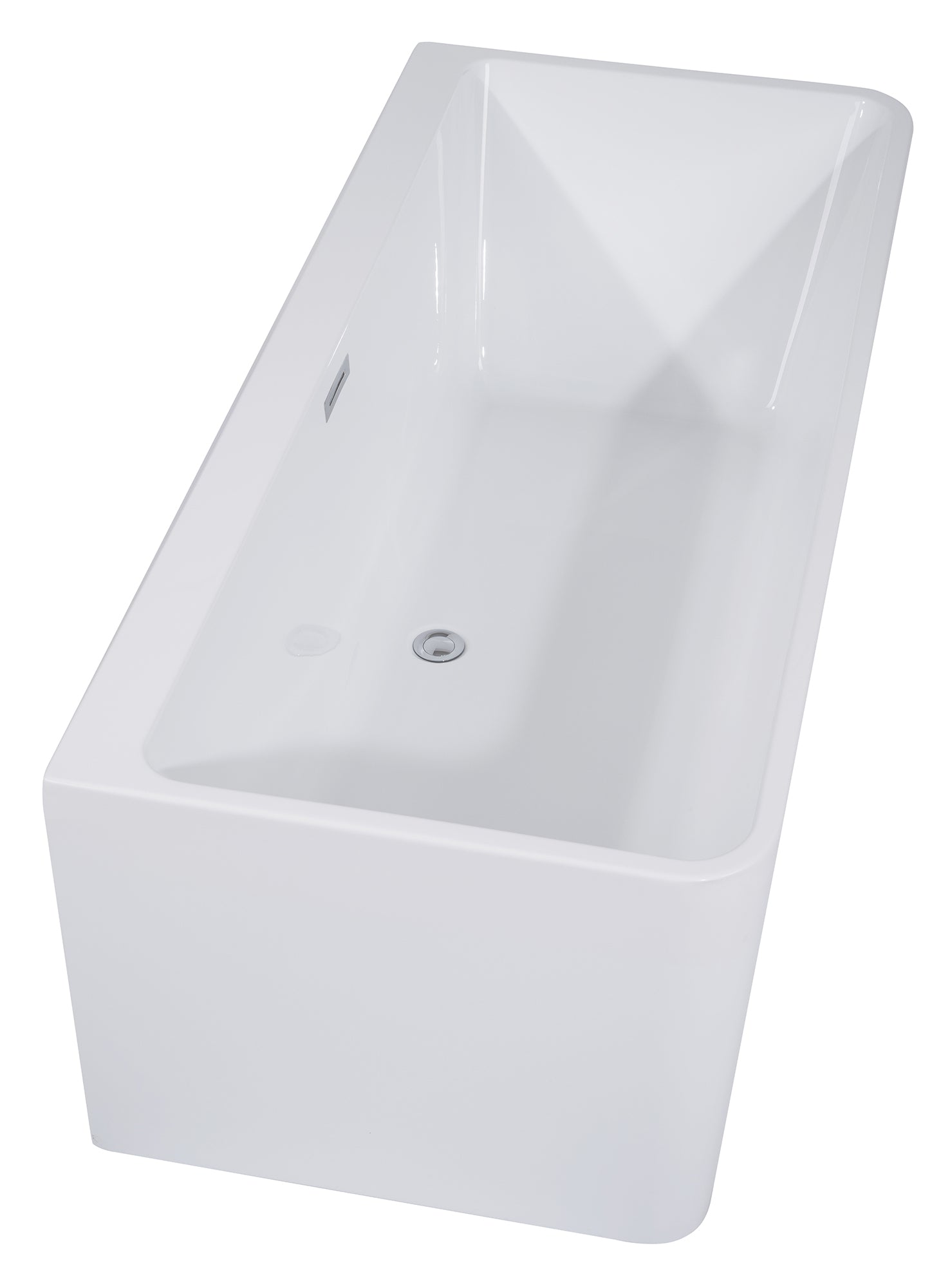 ALFI Brand - 59 inch White Rectangular Acrylic Free Standing Soaking Bathtub | AB8858 ALFI Brand - 59 inch White Rectangular Acrylic Free Standing Soaking Bathtub | AB8858