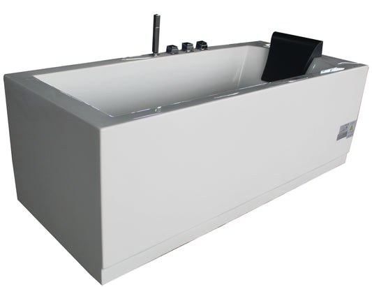 EAGO - 5 ft Acrylic White Rectangular Whirlpool Bathtub w Fixtures | AM154ETL-L5
