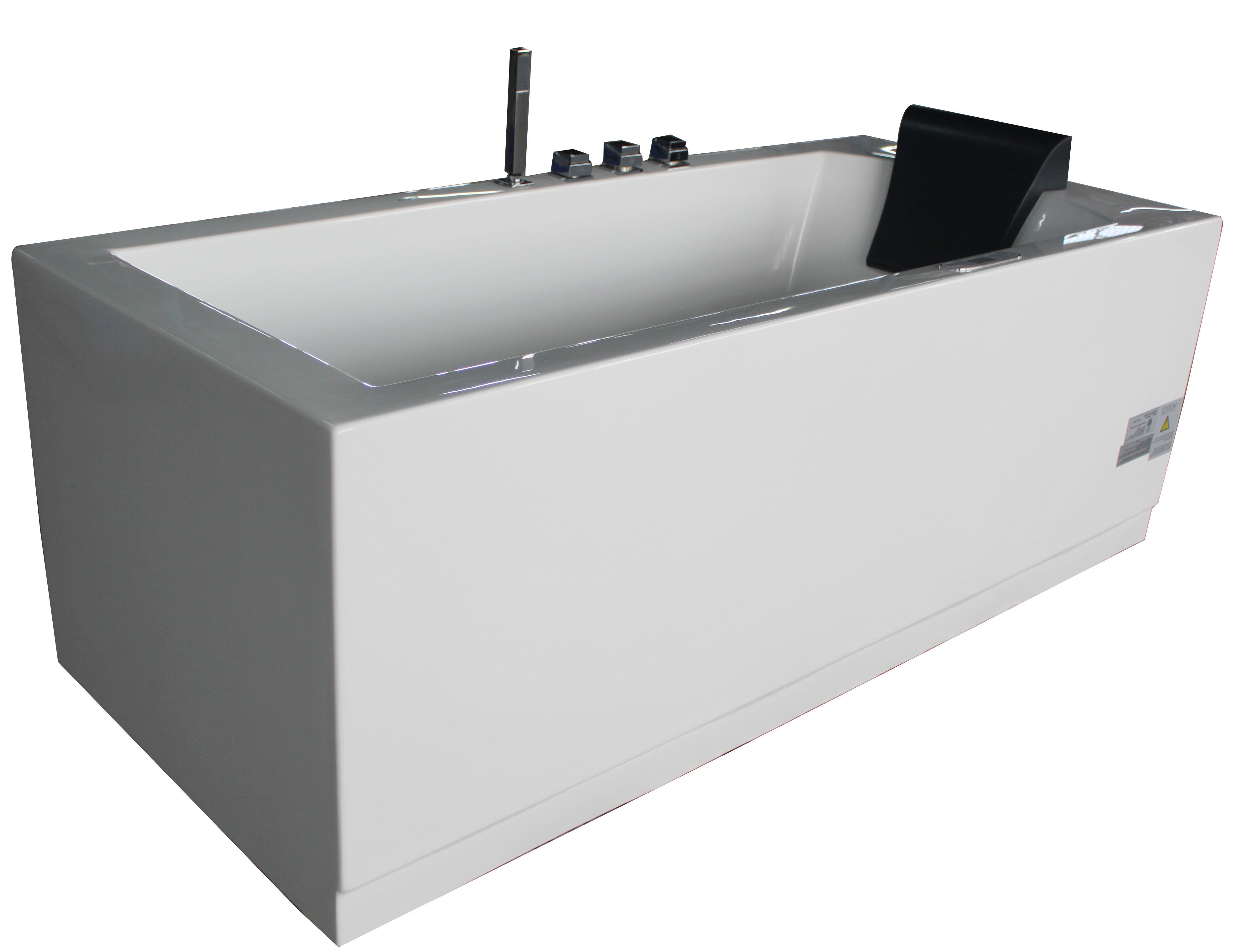 EAGO - 6 ft Acrylic White Rectangular Whirlpool Bathtub w Fixtures | AM154ETL-L6 EAGO - 6 ft Acrylic White Rectangular Whirlpool Bathtub w Fixtures | AM154ETL-L6