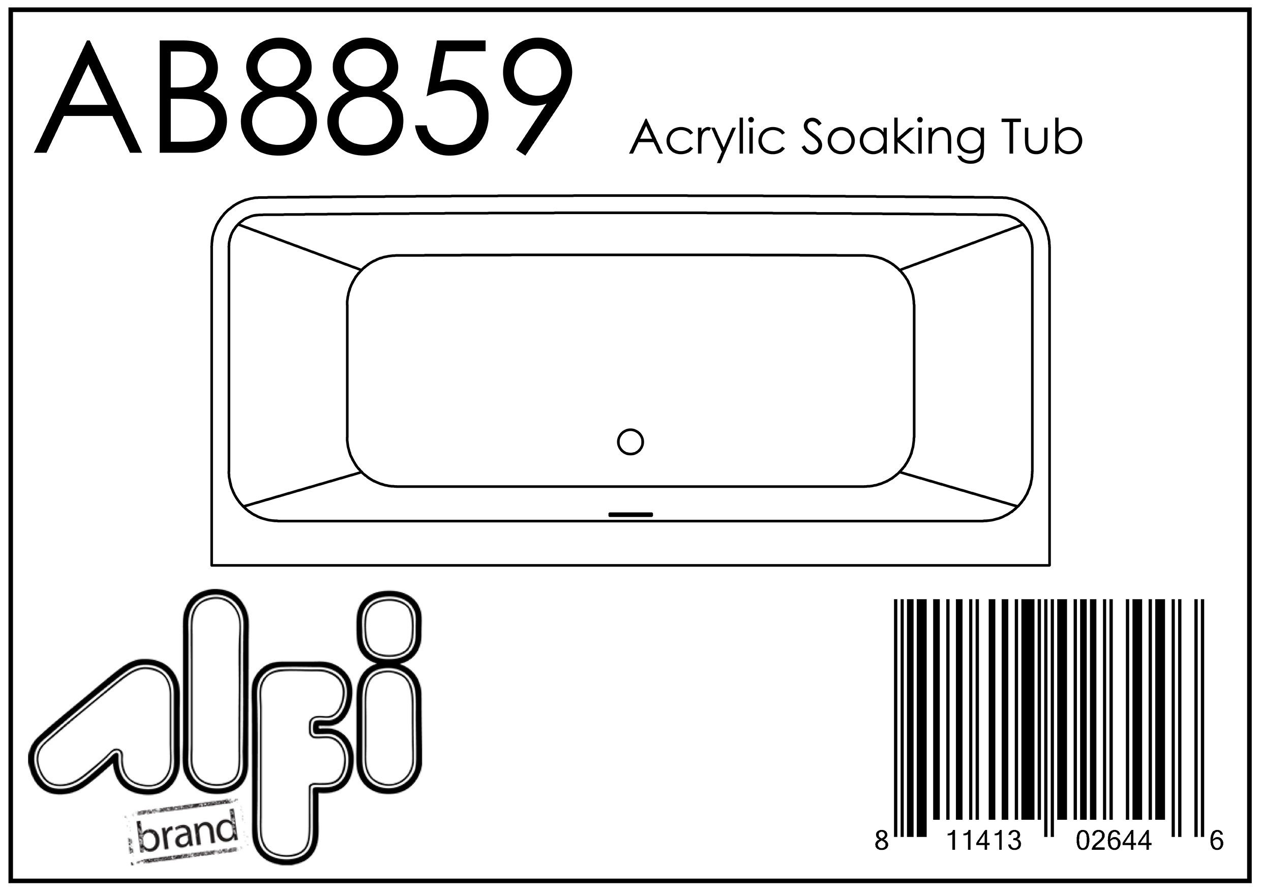 ALFI Brand - 67 inch White Rectangular Acrylic Free Standing Soaking Bathtub | AB8859 ALFI Brand - 67 inch White Rectangular Acrylic Free Standing Soaking Bathtub | AB8859