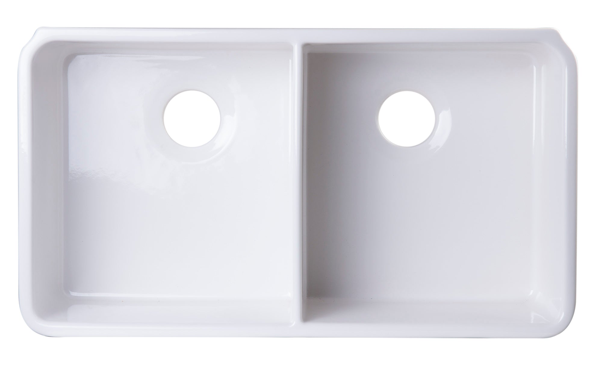 ALFI Brand - 32 inch White Double Bowl Fireclay Undermount Kitchen Sink | AB512UM-W ALFI Brand - 32 inch White Double Bowl Fireclay Undermount Kitchen Sink | AB512UM-W