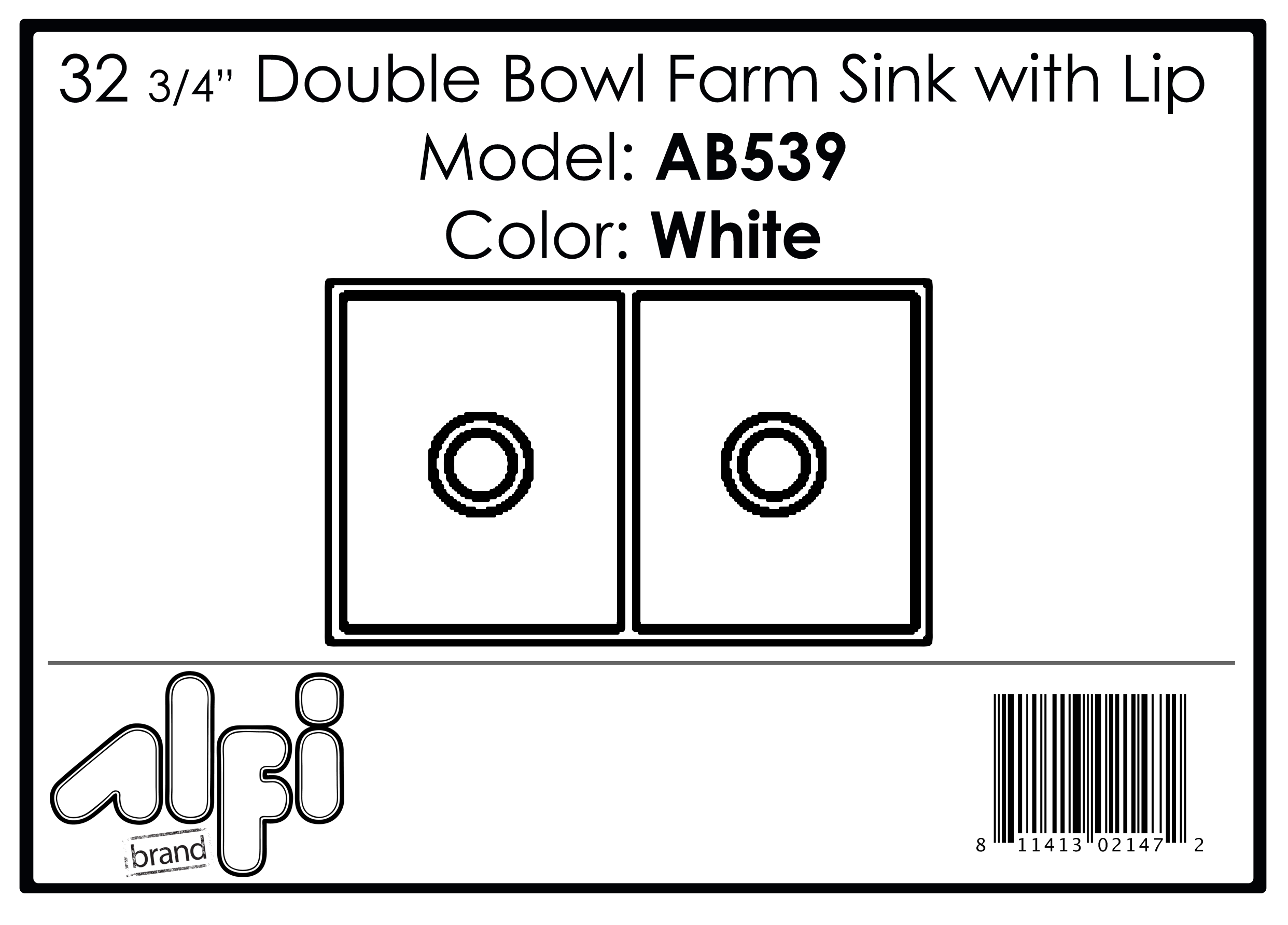 ALFI Brand - White 32" Decorative Lip Apron Double Bowl Fireclay Farmhouse Kitchen Sink | AB539-W ALFI Brand - White 32" Decorative Lip Apron Double Bowl Fireclay Farmhouse Kitchen Sink | AB539-W
