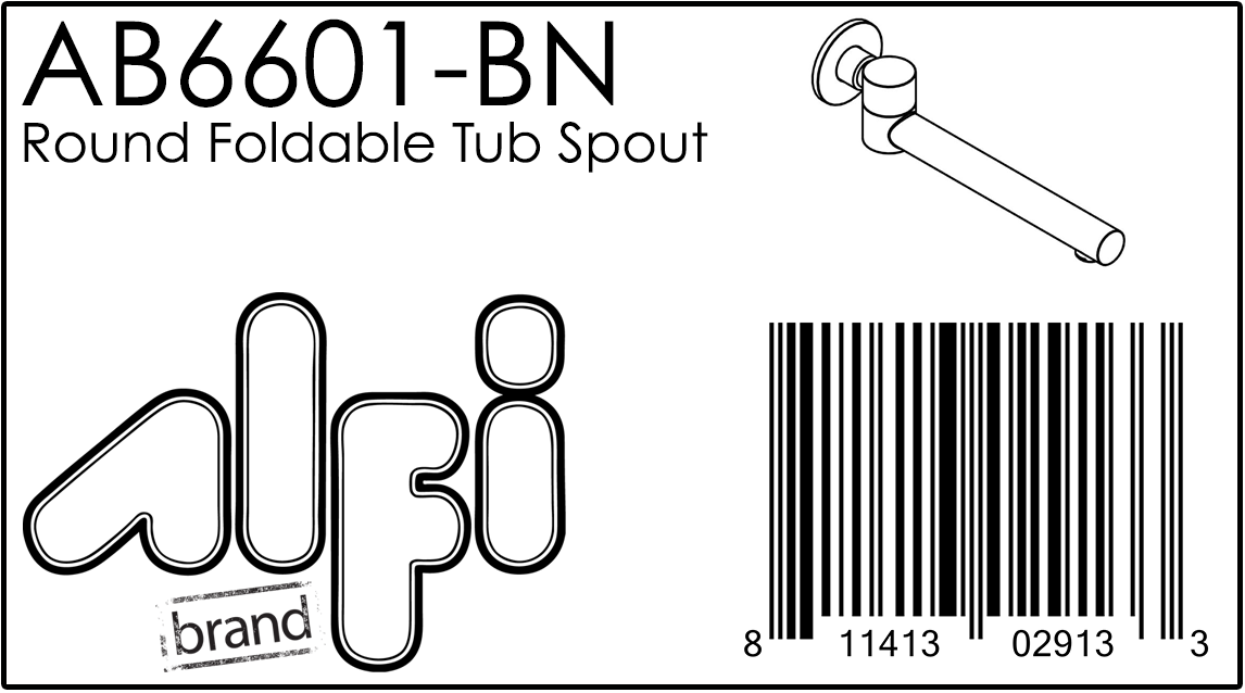 ALFI Brand - Brushed Nickel Round Foldable Tub Spout | AB6601-BN ALFI Brand - Brushed Nickel Round Foldable Tub Spout | AB6601-BN