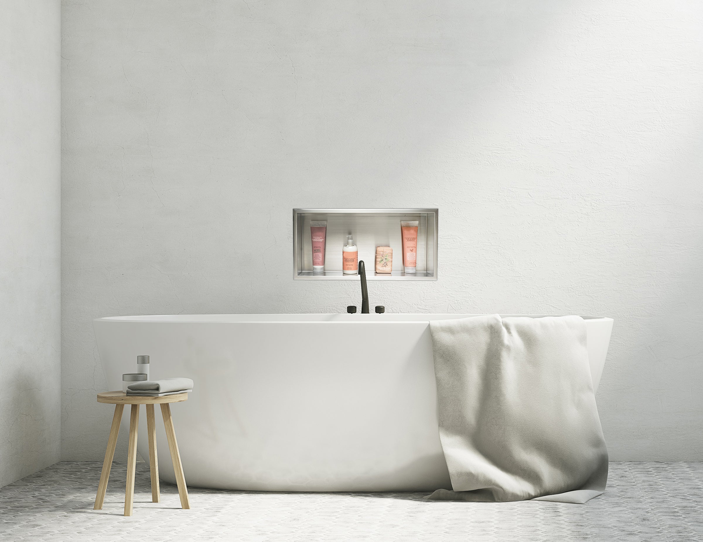 ALFI Brand - 24 x 12 Brushed Stainless Steel Horizontal Single Shelf Bath Shower Niche | ABN2412-BSS ALFI Brand - 24 x 12 Brushed Stainless Steel Horizontal Single Shelf Bath Shower Niche | ABN2412-BSS