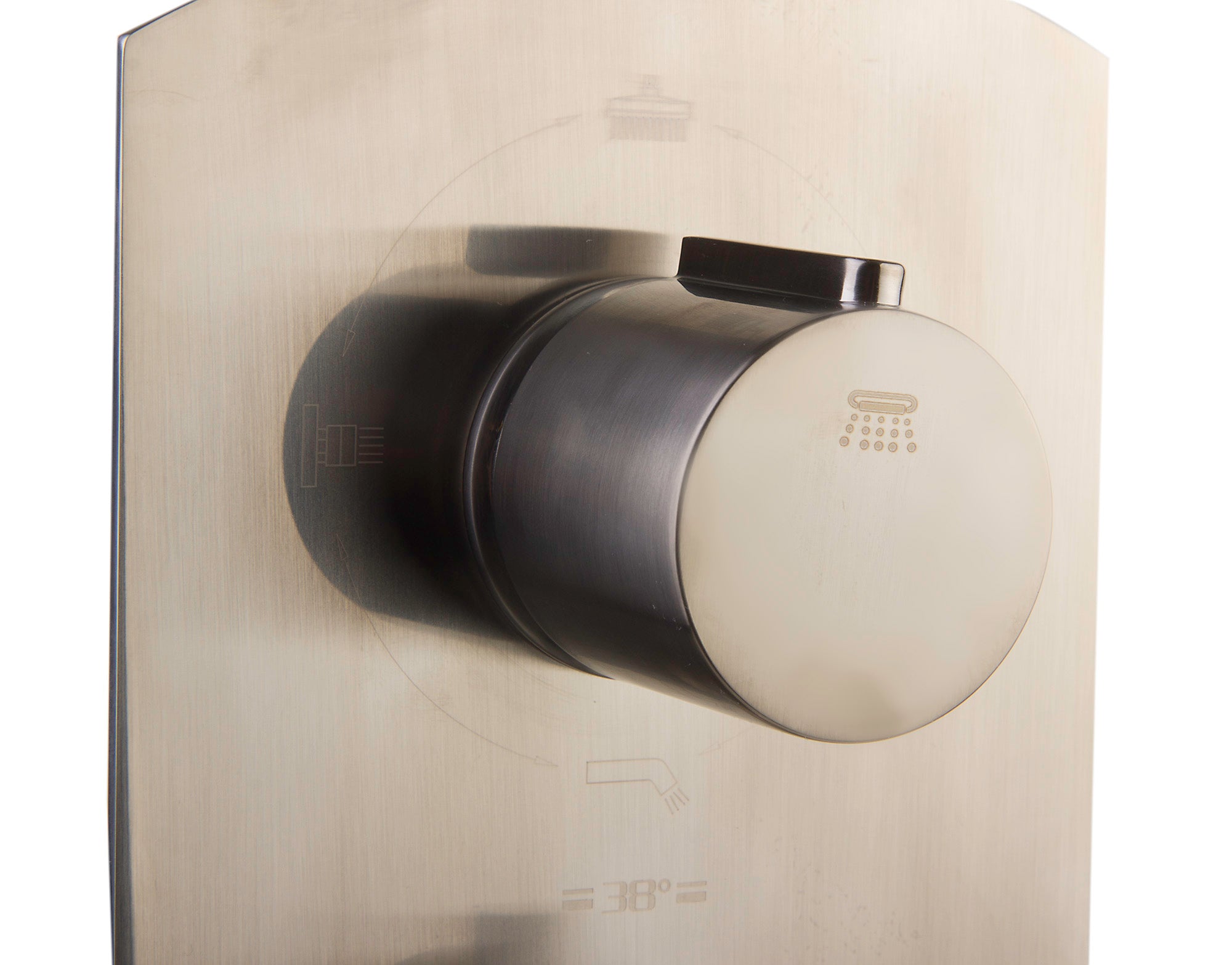 ALFI Brand - Brushed Nickel Concealed 4-Way Thermostatic Valve Shower Mixer /w Round Knobs | AB4101-BN ALFI Brand - Brushed Nickel Concealed 4-Way Thermostatic Valve Shower Mixer /w Round Knobs | AB4101-BN