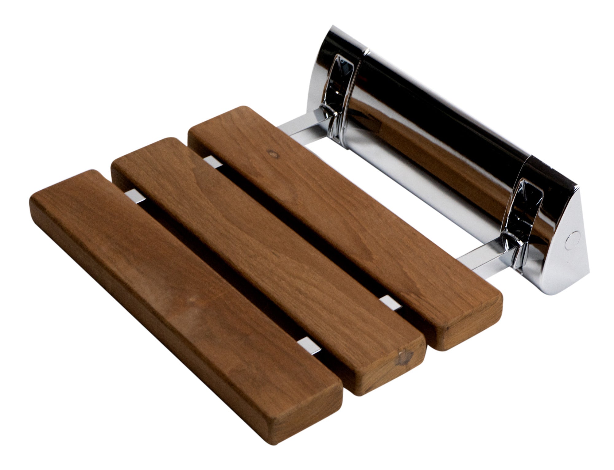ALFI Brand - Polished Chrome 14" Folding Teak Wood Shower Seat Bench | ABS14-PC ALFI Brand - Polished Chrome 14" Folding Teak Wood Shower Seat Bench | ABS14-PC