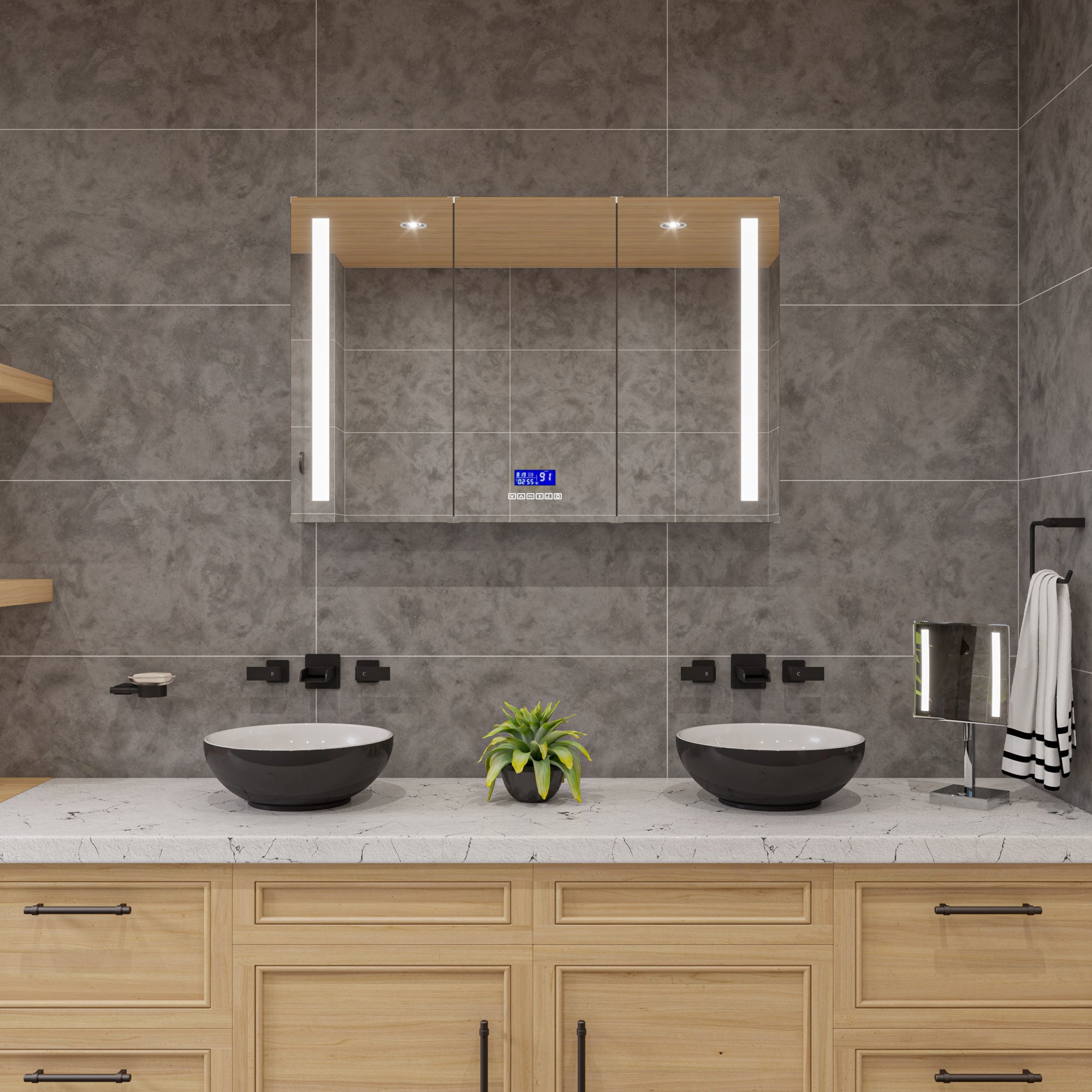 ALFI Brand - Black & White 15" Round Vessel Above Mount Ceramic Sink | ABC906 ALFI Brand - Black & White 15" Round Vessel Above Mount Ceramic Sink | ABC906