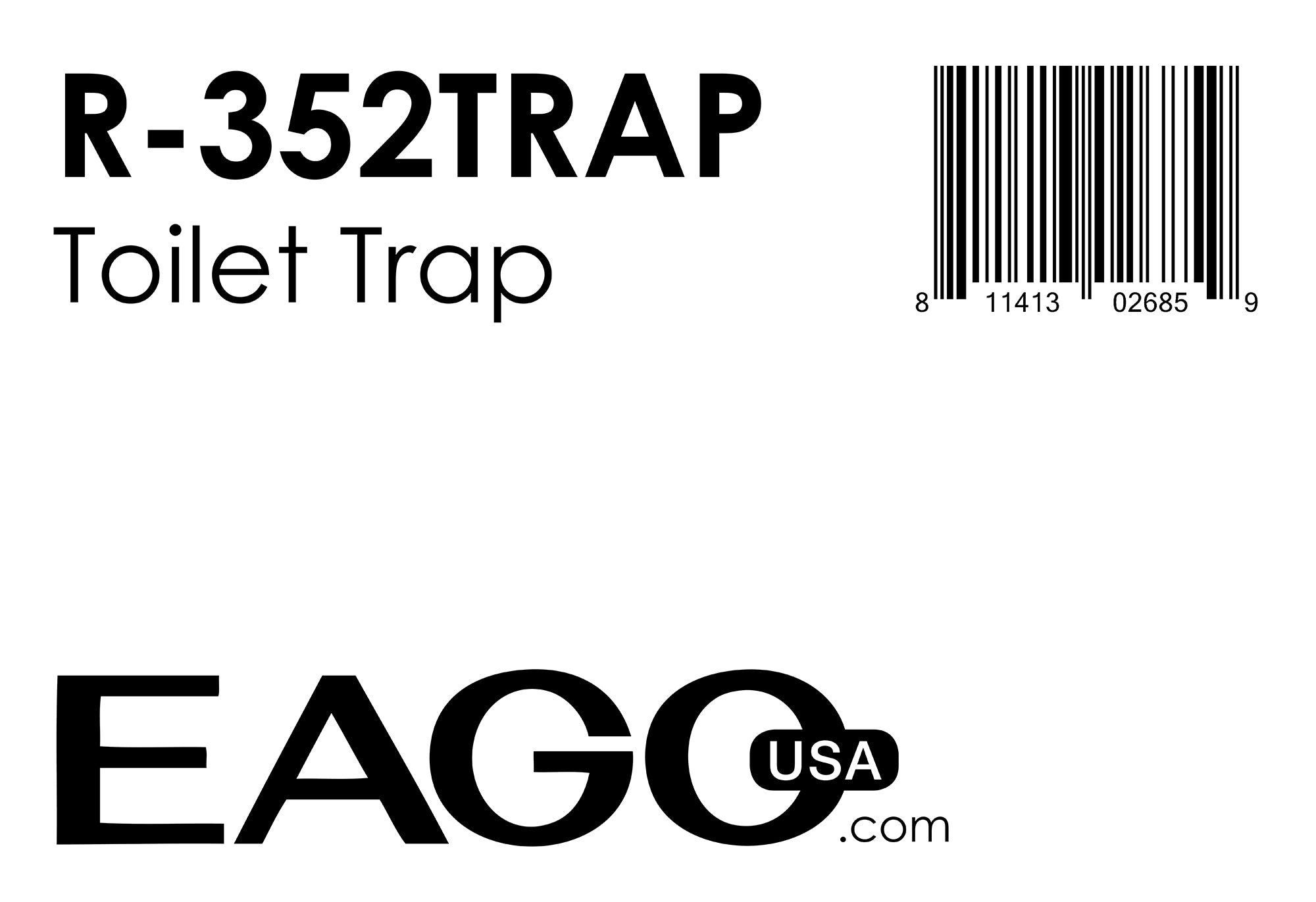 EAGO - Replacement PVC Toilet Trap for TB352 | R-352TRAP EAGO - Replacement PVC Toilet Trap for TB352 | R-352TRAP