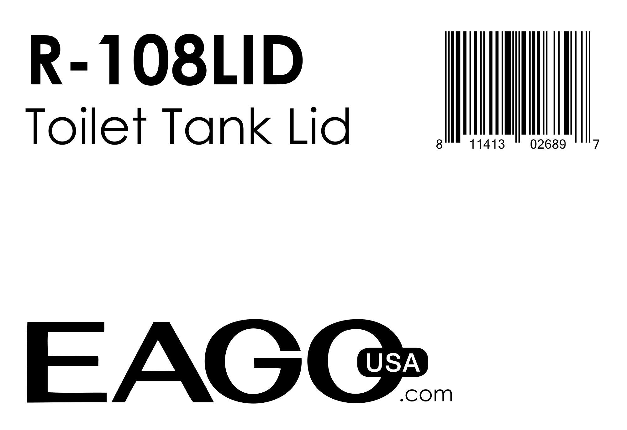 EAGO - Replacement Ceramic Toilet Lid for TB108 | R-108LID EAGO - Replacement Ceramic Toilet Lid for TB108 | R-108LID