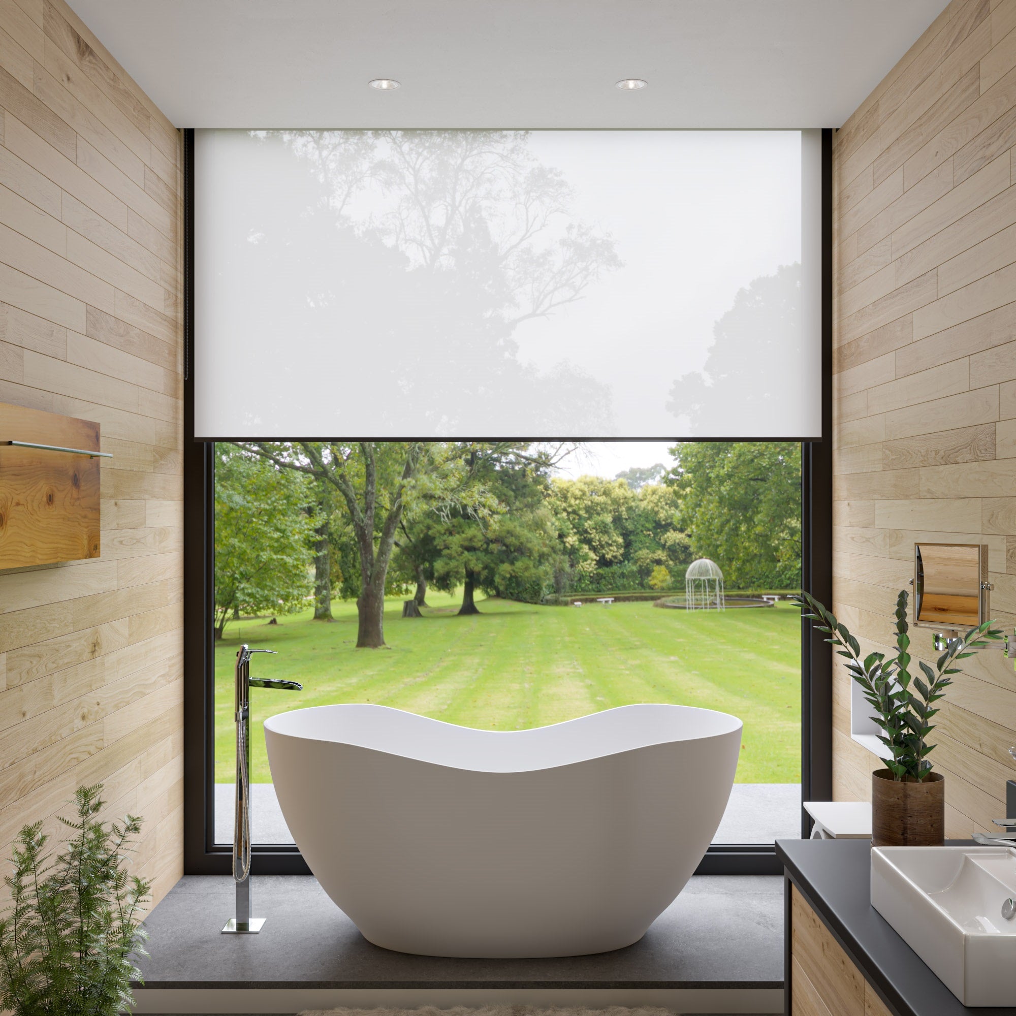 ALFI Brand - 66" White Solid Surface Smooth Resin Soaking Bathtub | AB9949 ALFI Brand - 66" White Solid Surface Smooth Resin Soaking Bathtub | AB9949
